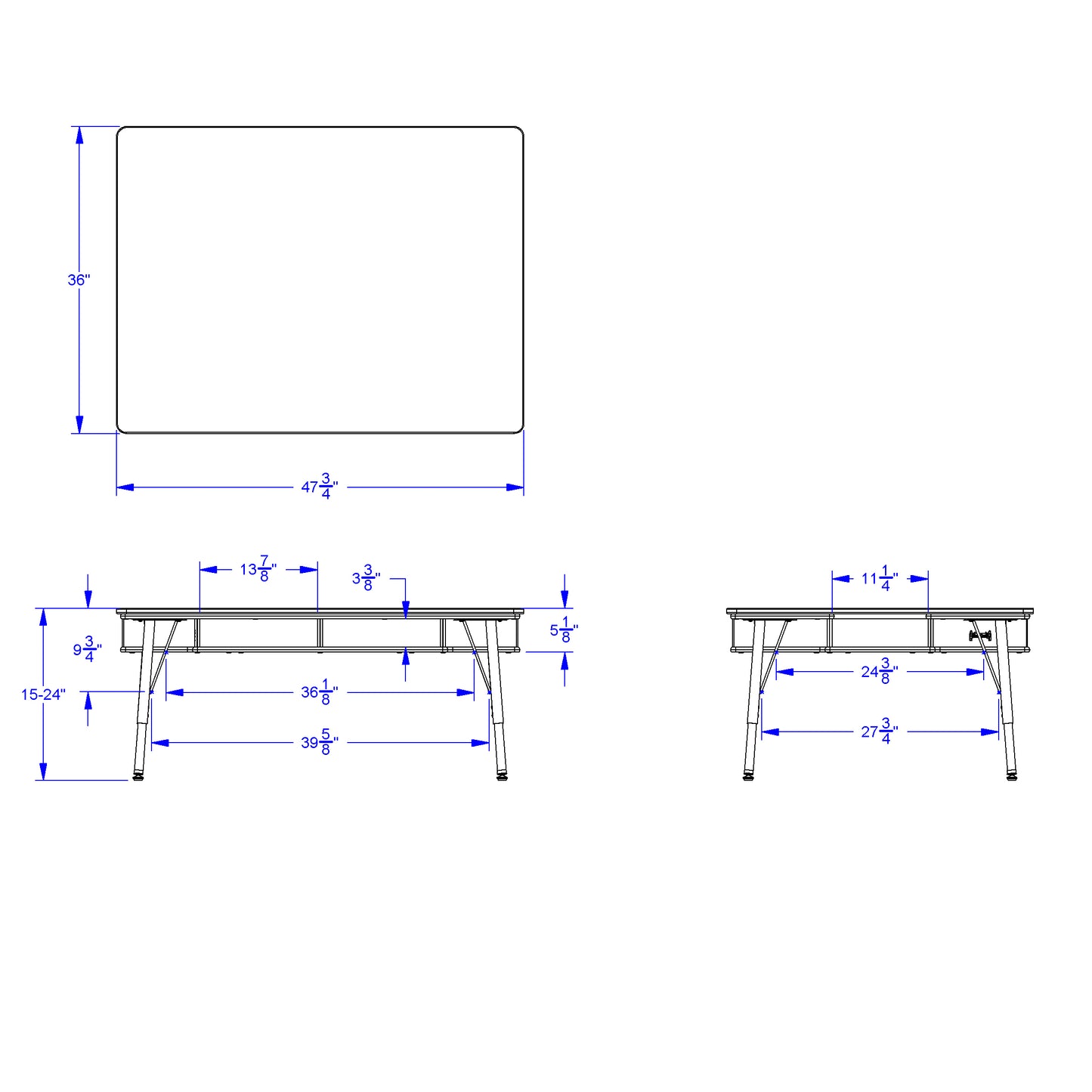 Jonti-Craft Table with Storage with Adjustable Height 15" - 24" H