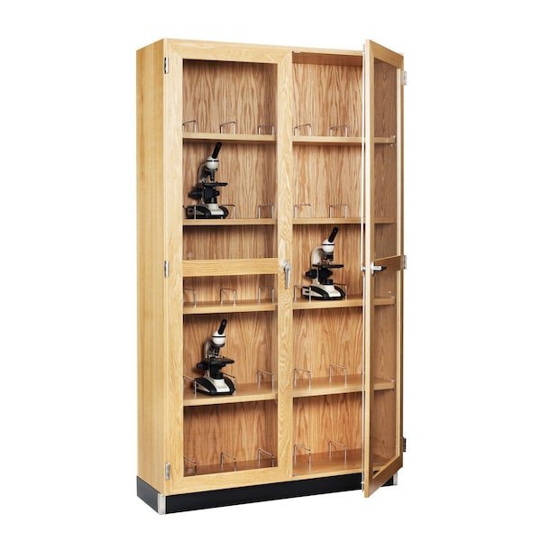 Diversified Spaces Wood Clear Door With Microscope Storage Cabinet 36"W x 16"D x 84"H (DIV - 372 - 3616K) - SchoolOutlet
