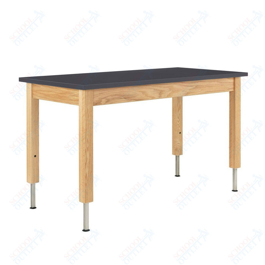 Diversified Woodcrafts Adjustable Wooden Leg Science Table - 60" W x 30" D - SchoolOutlet