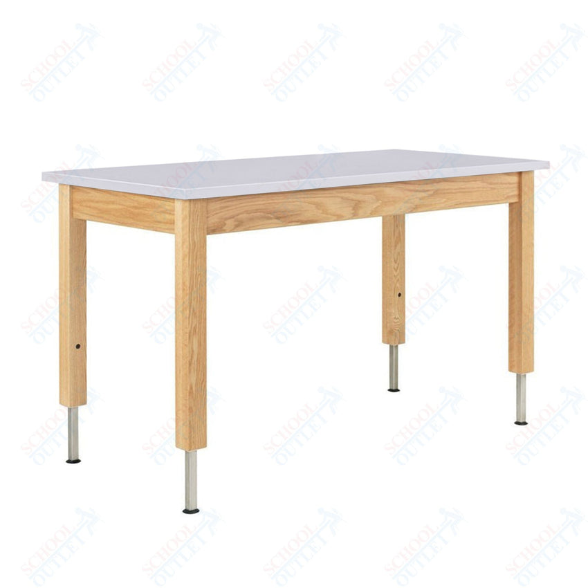 Diversified Woodcrafts Adjustable Wooden Leg Science Table - 60" W x 30" D - SchoolOutlet