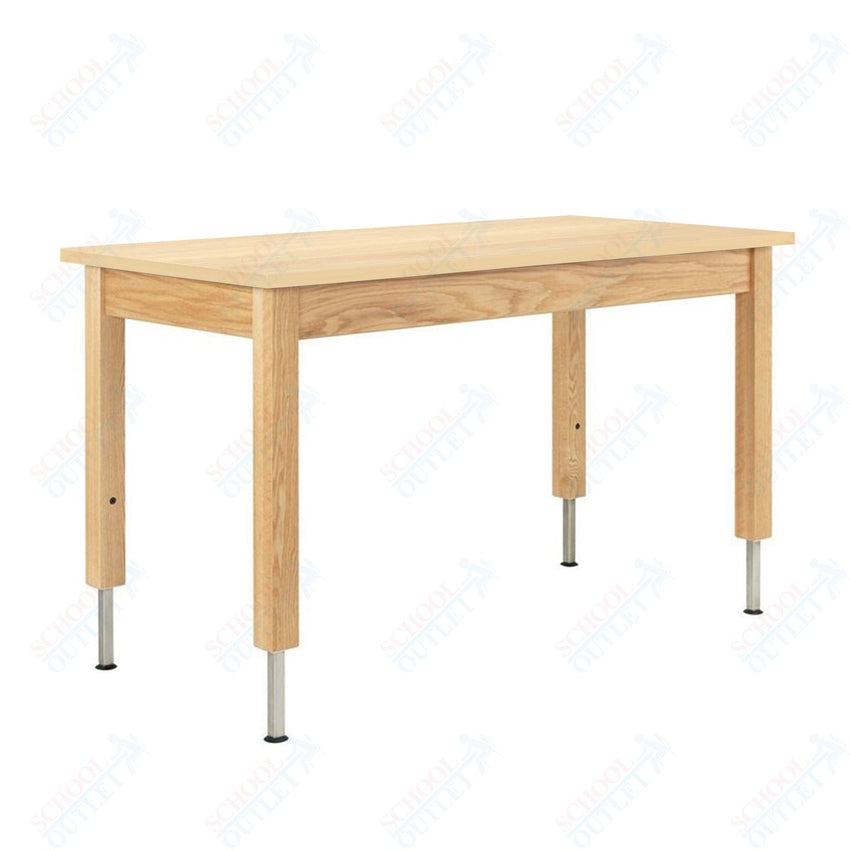 Diversified Woodcrafts Adjustable Wooden Leg Science Table - 60" W x 30" D - SchoolOutlet