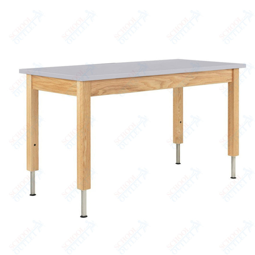 Diversified Woodcrafts Adjustable Wooden Leg Science Table - 54" W x 24" D - SchoolOutlet