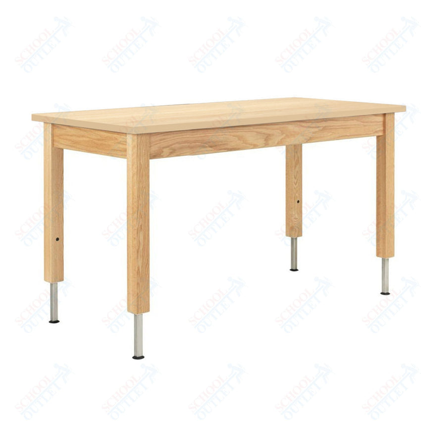 Diversified Woodcrafts Adjustable Wooden Leg Science Table - 54" W x 24" D - SchoolOutlet