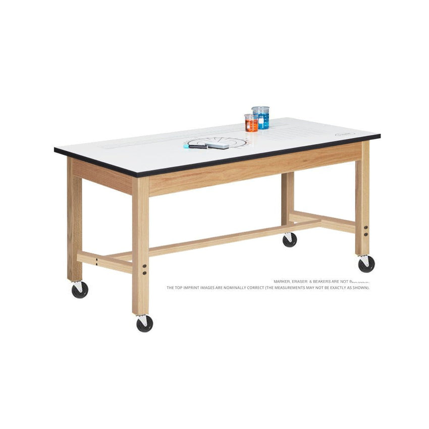 Diversified Woodcrafts Science Table - Plain Apron - 48" W x 42" D - Solid Wood Frame and Adjustable Glides - SchoolOutlet