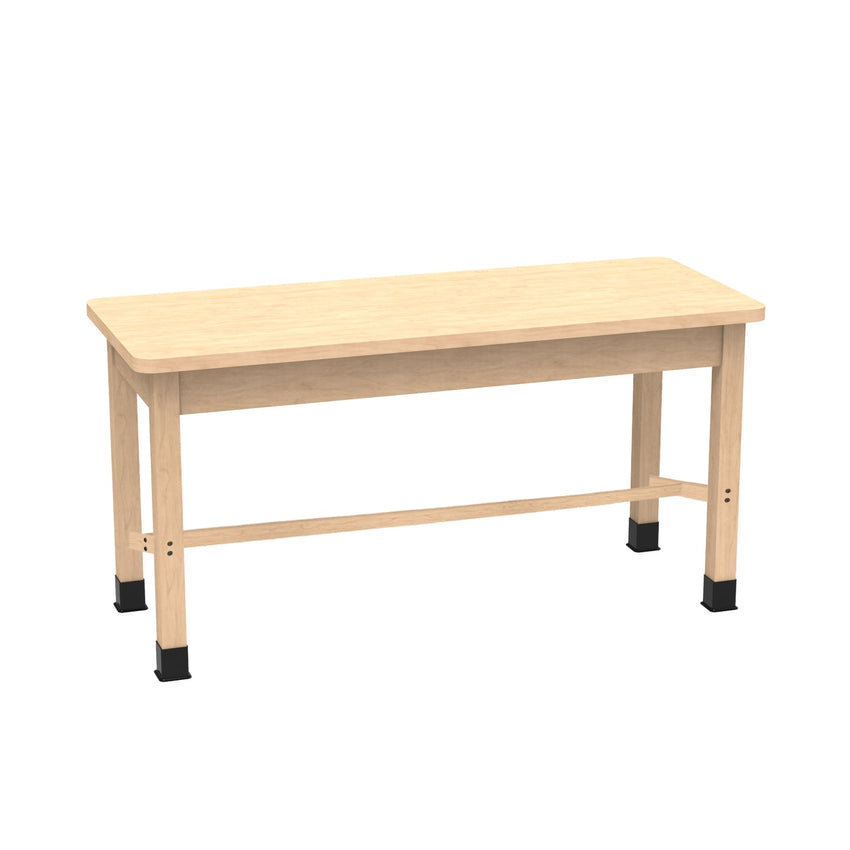 Diversified Woodcrafts Science Table - Plain Apron - 48" W x 42" D - Solid Wood Frame and Adjustable Glides - SchoolOutlet
