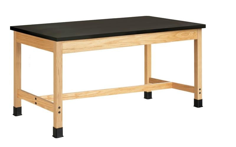 Diversified Woodcrafts Science Table - Plain Apron - 72" W x 42" D - Solid Wood Frame and Adjustable Glides - SchoolOutlet