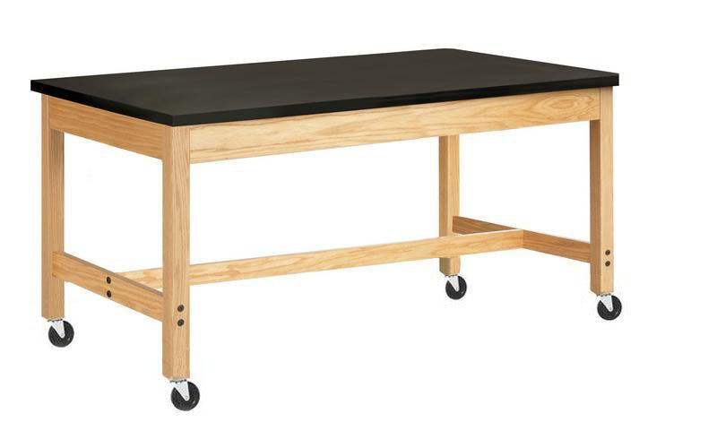 Diversified Woodcrafts Science Table - Plain Apron - 72" W x 42" D - Solid Wood Frame and Adjustable Glides - SchoolOutlet