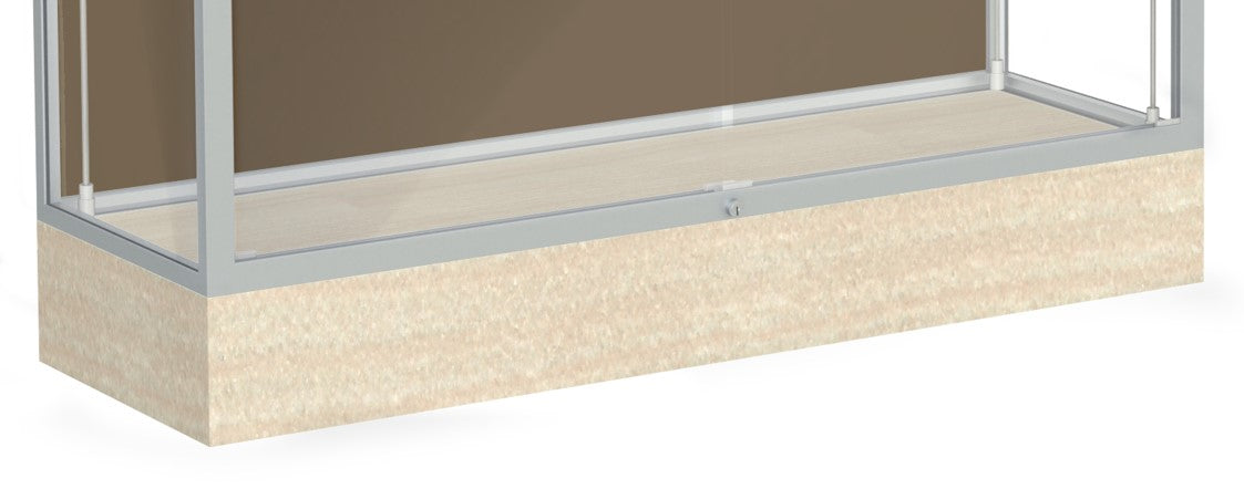Ghent Edge Floor Display Case Lighted 6"H Laminate Base Finish, Aluminum Frame - 76"H x 48"W x 20"D (92LFXX)