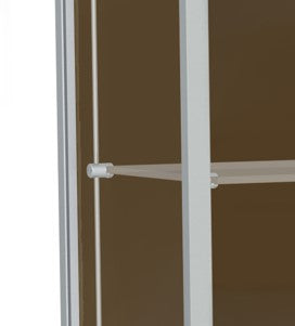 Ghent Edge Floor Display Case Lighted 6"H Laminate Base Finish, Aluminum Frame - 76"H x 48"W x 20"D (92LFXX)