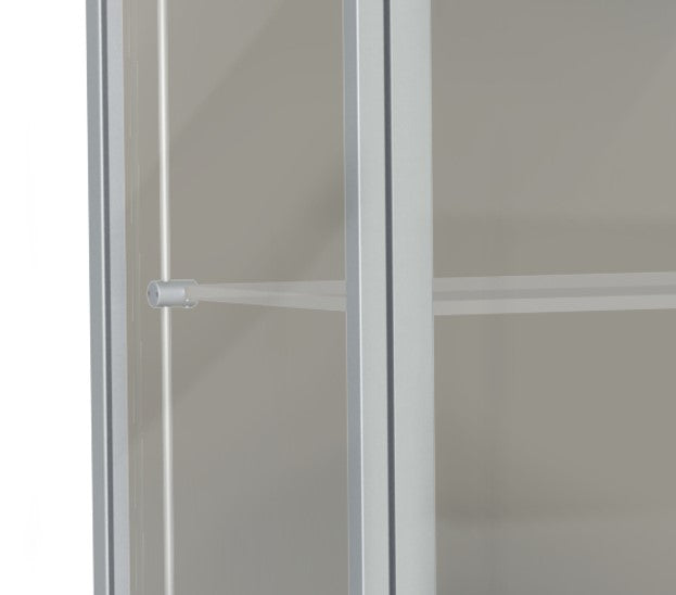Ghent Edge Floor Display Case Lighted 12"H Laminate Base Finish, Aluminum Frame - 76"H x 24"W x 20"D (93LFXX)