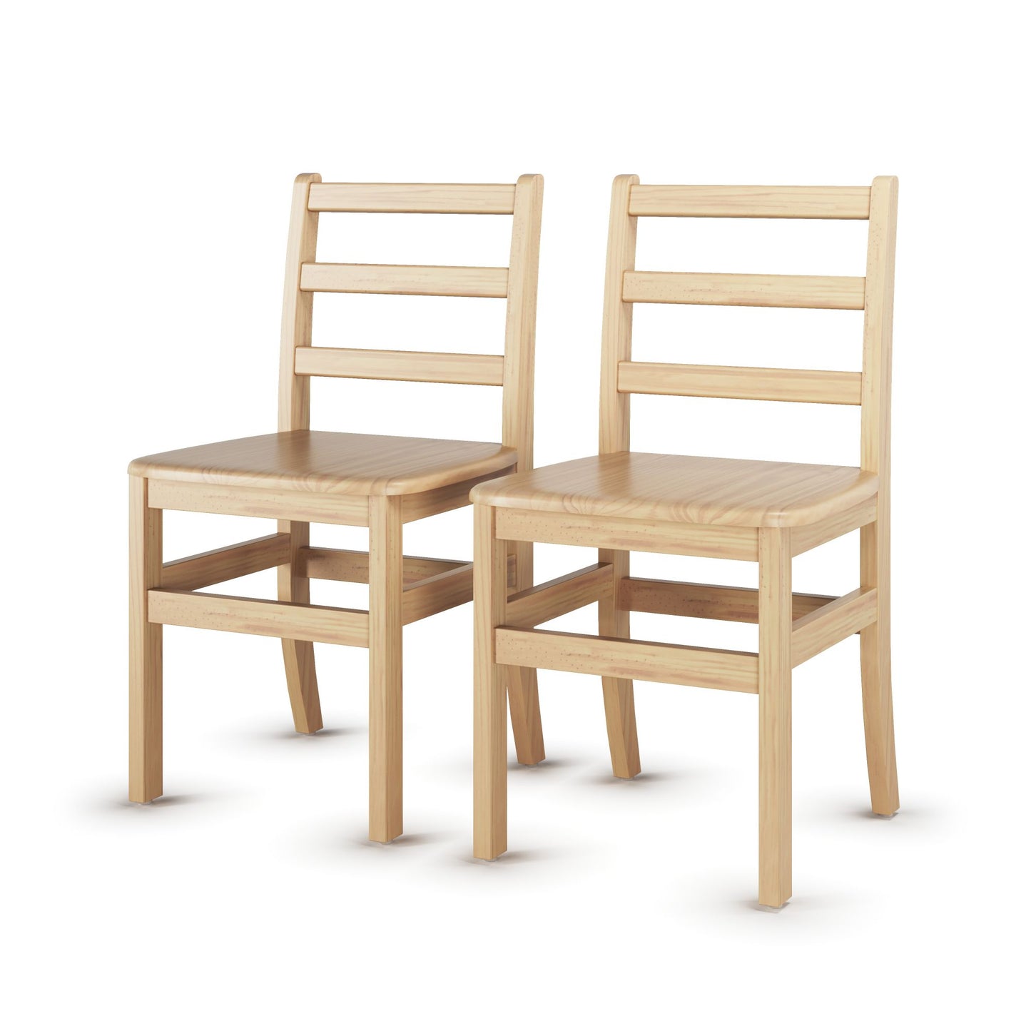 Foundations - Little Innovator Hardwood Ladder Back Chairs, 16" Seat Height - Pack of 2 (FOU-5126047)