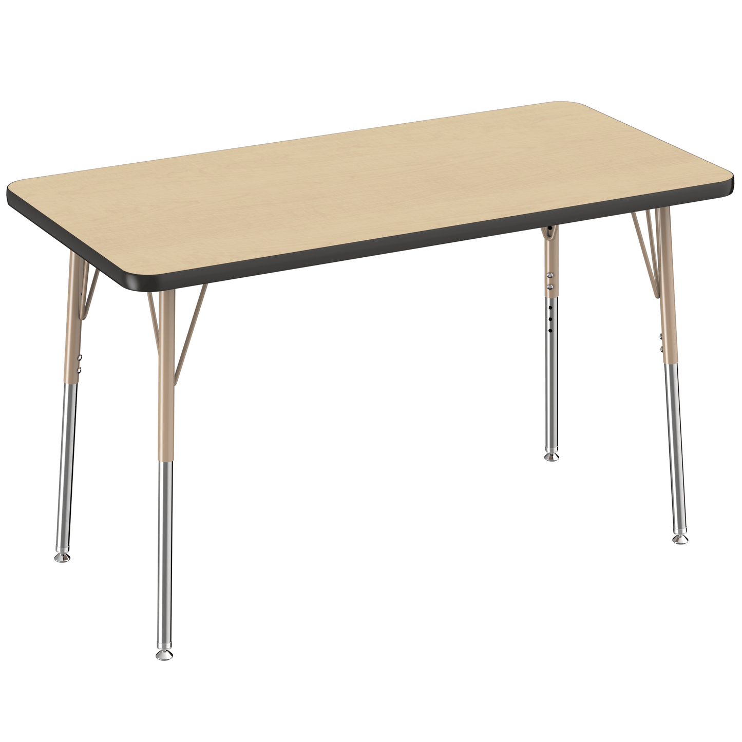 FDP 24" x 48" Rectangle T - Molding Activity Table with Adjustable Standard Swivel Glide Legs (FDP - 10007 - XX) - SchoolOutlet