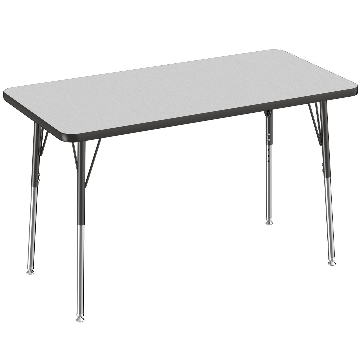 FDP 24" x 48" Rectangle T - Molding Activity Table with Adjustable Standard Swivel Glide Legs (FDP - 10007 - XX) - SchoolOutlet