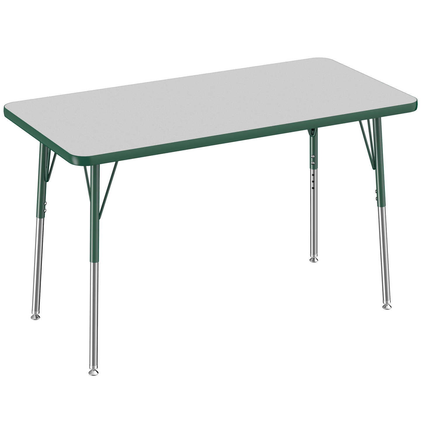 FDP 24" x 48" Rectangle T - Molding Activity Table with Adjustable Standard Swivel Glide Legs (FDP - 10007 - XX) - SchoolOutlet