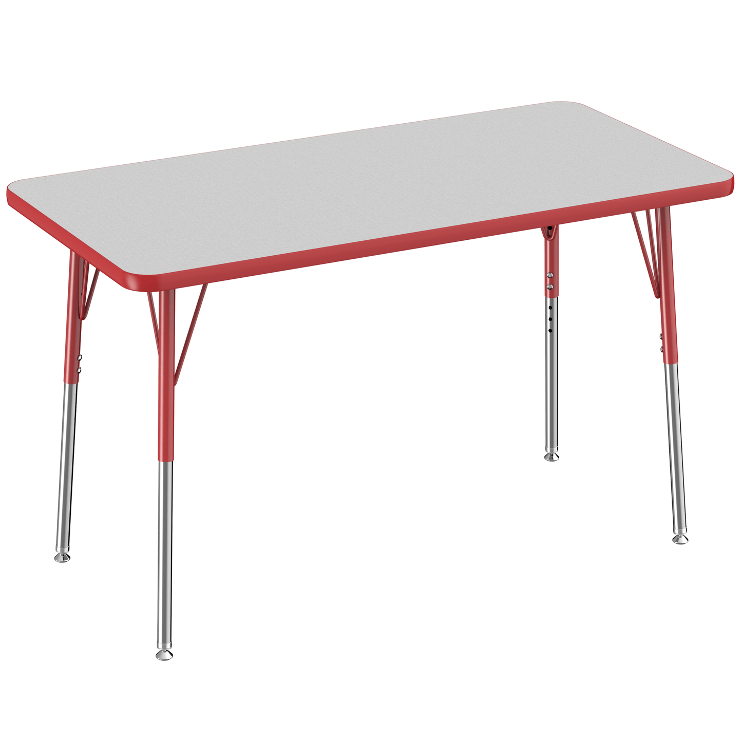FDP 24" x 48" Rectangle T - Molding Activity Table with Adjustable Standard Swivel Glide Legs (FDP - 10007 - XX) - SchoolOutlet