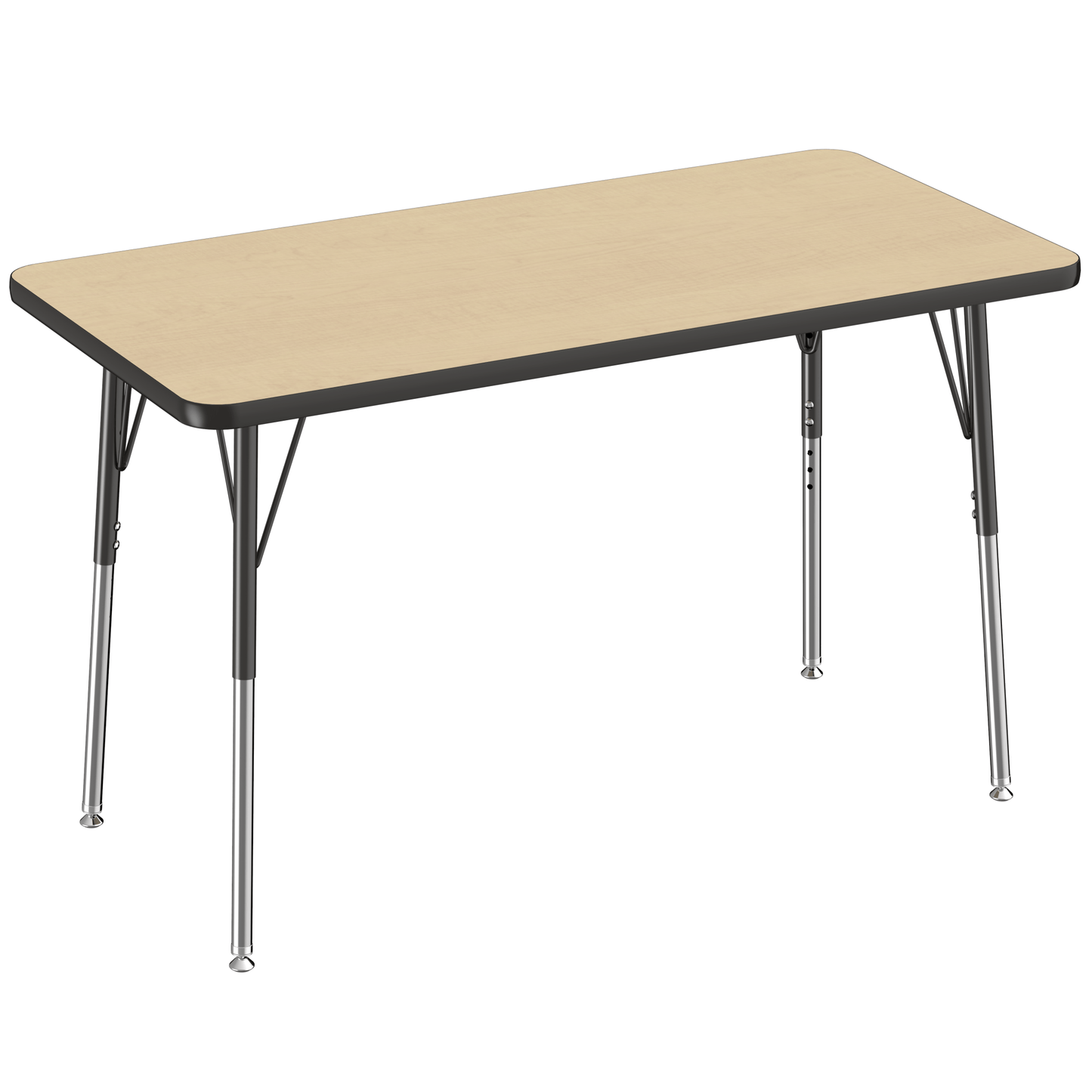 FDP 24" x 48" Rectangle T - Molding Activity Table with Adjustable Standard Swivel Glide Legs (FDP - 10007 - XX) - SchoolOutlet