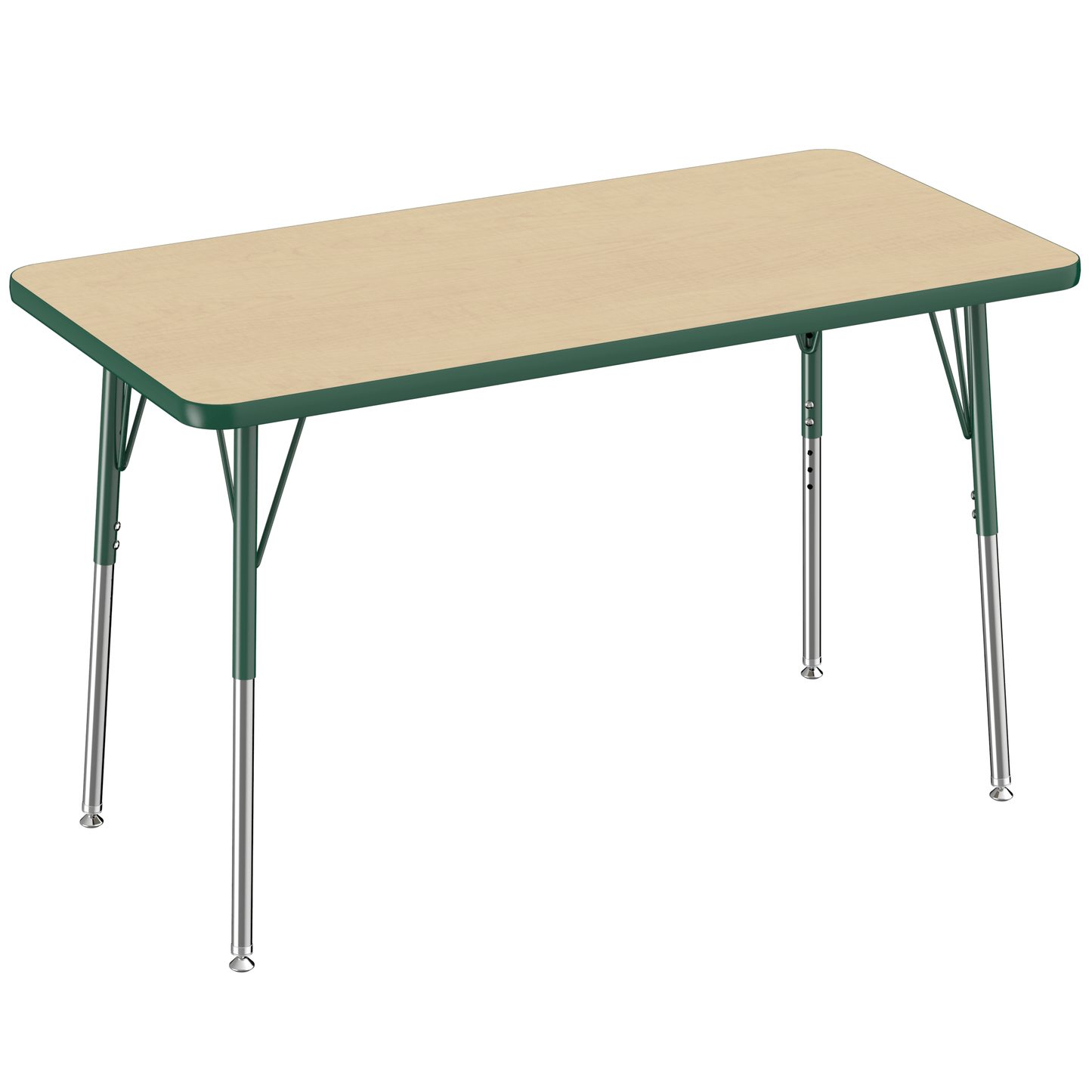 FDP 24" x 48" Rectangle T - Molding Activity Table with Adjustable Standard Swivel Glide Legs (FDP - 10007 - XX) - SchoolOutlet