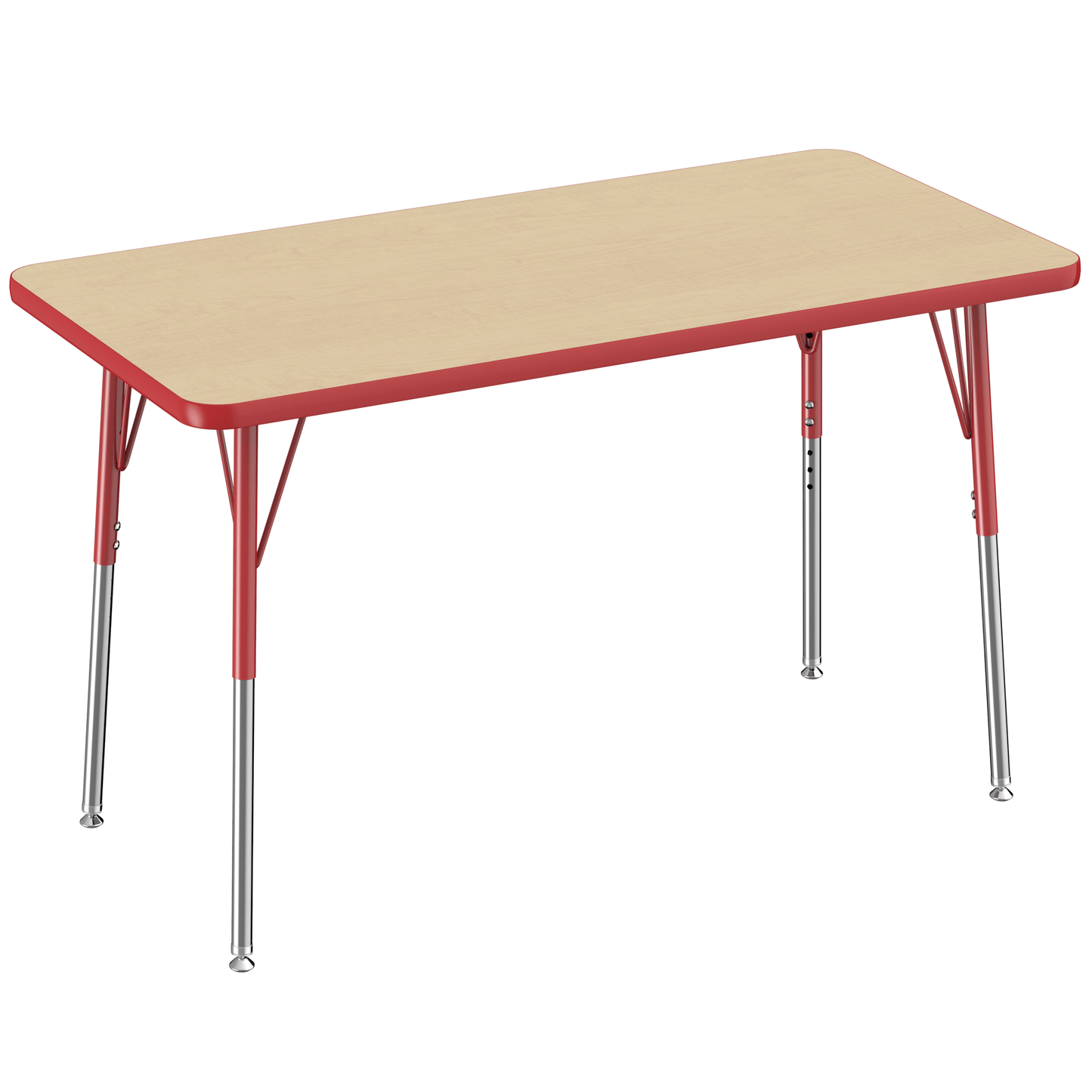 FDP 24" x 48" Rectangle T - Molding Activity Table with Adjustable Standard Swivel Glide Legs (FDP - 10007 - XX) - SchoolOutlet