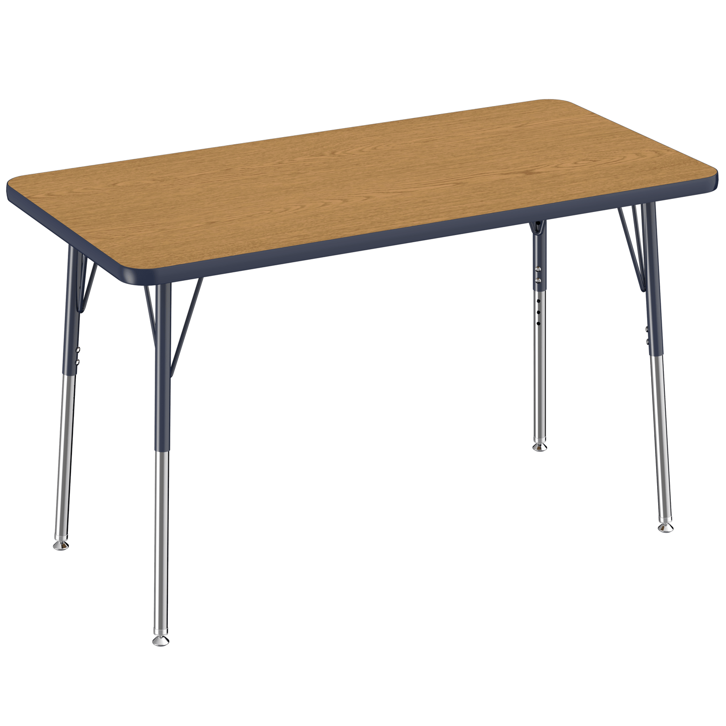 FDP 24" x 48" Rectangle T - Molding Activity Table with Adjustable Standard Swivel Glide Legs (FDP - 10007 - XX) - SchoolOutlet