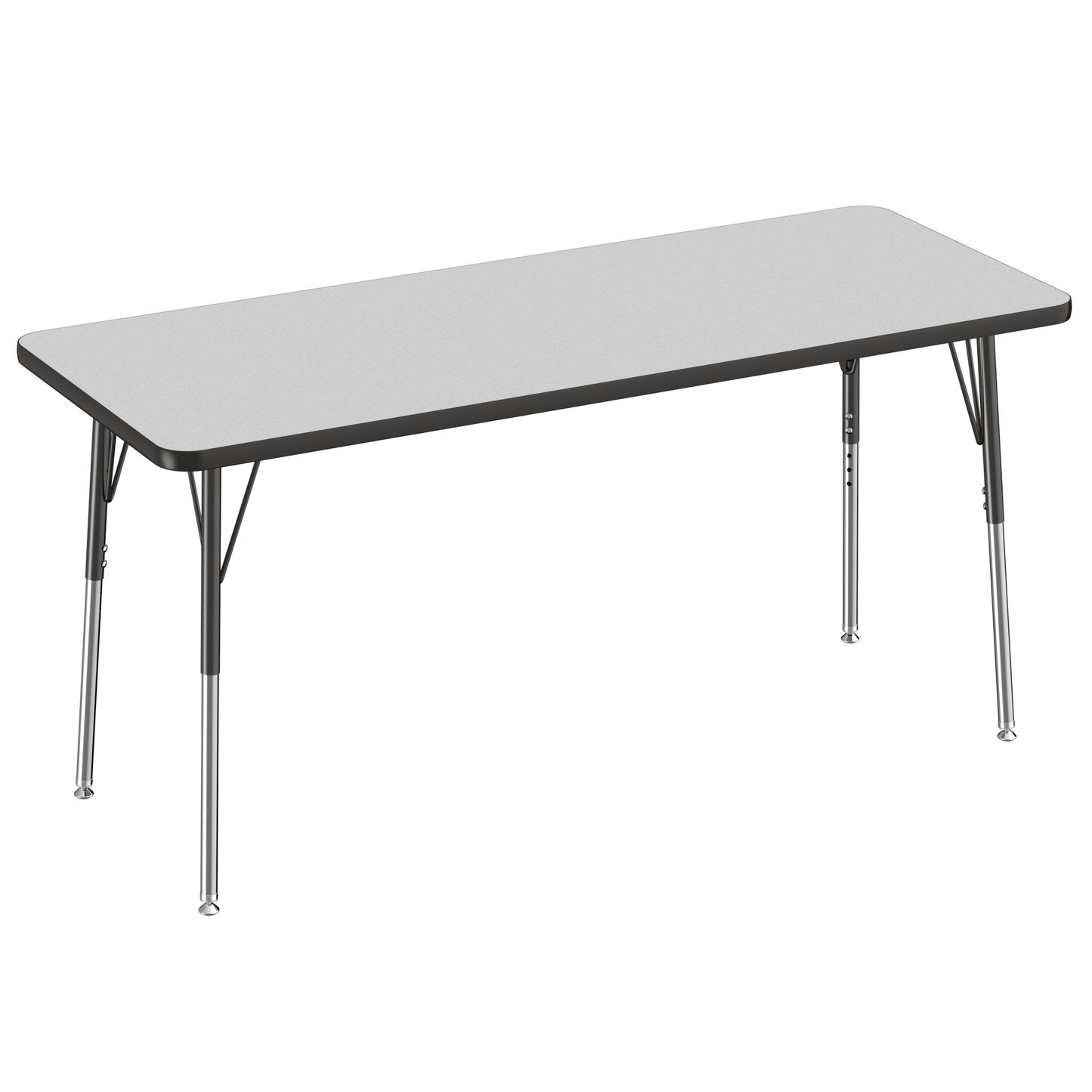 FDP 24" x 60" Rectangle T - Molding Activity Table with Adjustable Standard Swivel Glide Legs (FDP - 10011 - XX) - SchoolOutlet