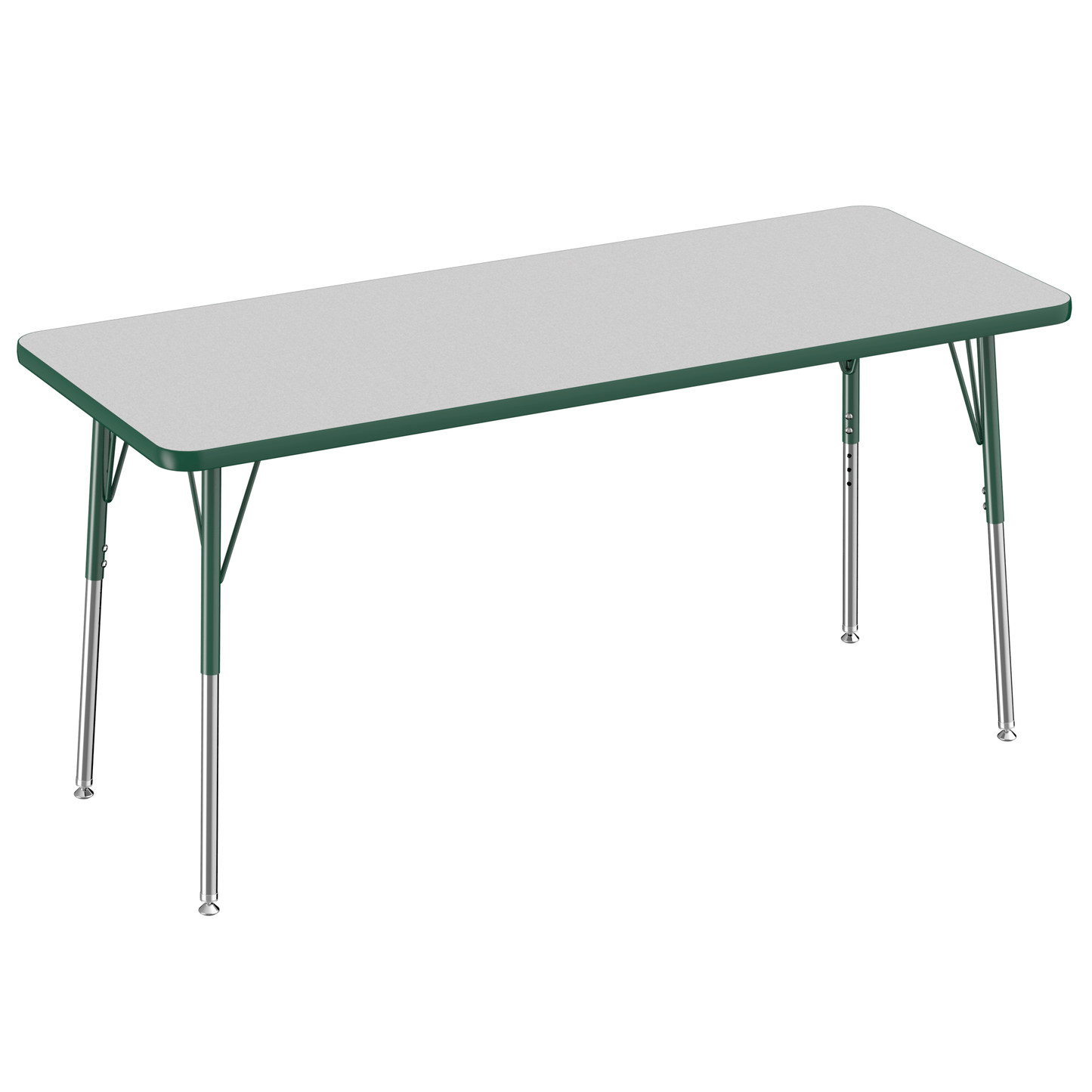 FDP 24" x 60" Rectangle T - Molding Activity Table with Adjustable Standard Swivel Glide Legs (FDP - 10011 - XX) - SchoolOutlet