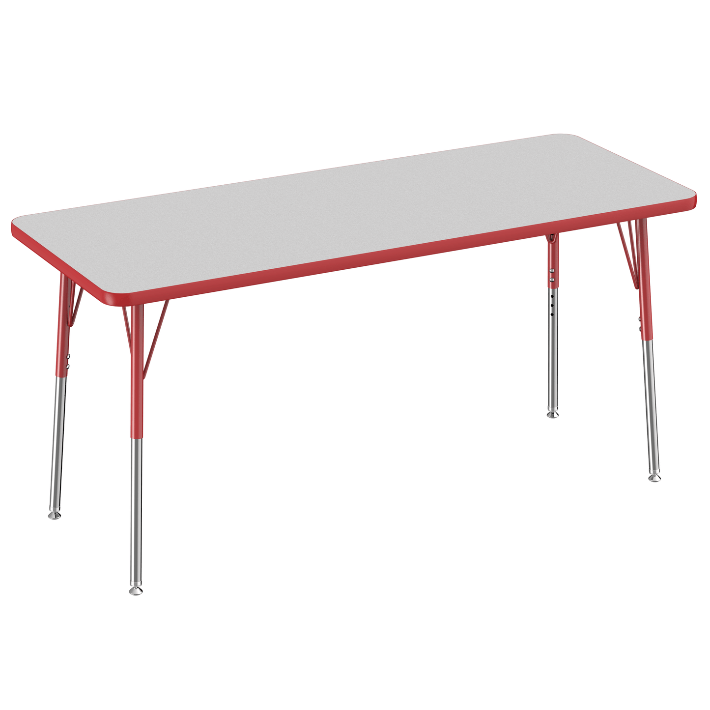 FDP 24" x 60" Rectangle T - Molding Activity Table with Adjustable Standard Swivel Glide Legs (FDP - 10011 - XX) - SchoolOutlet