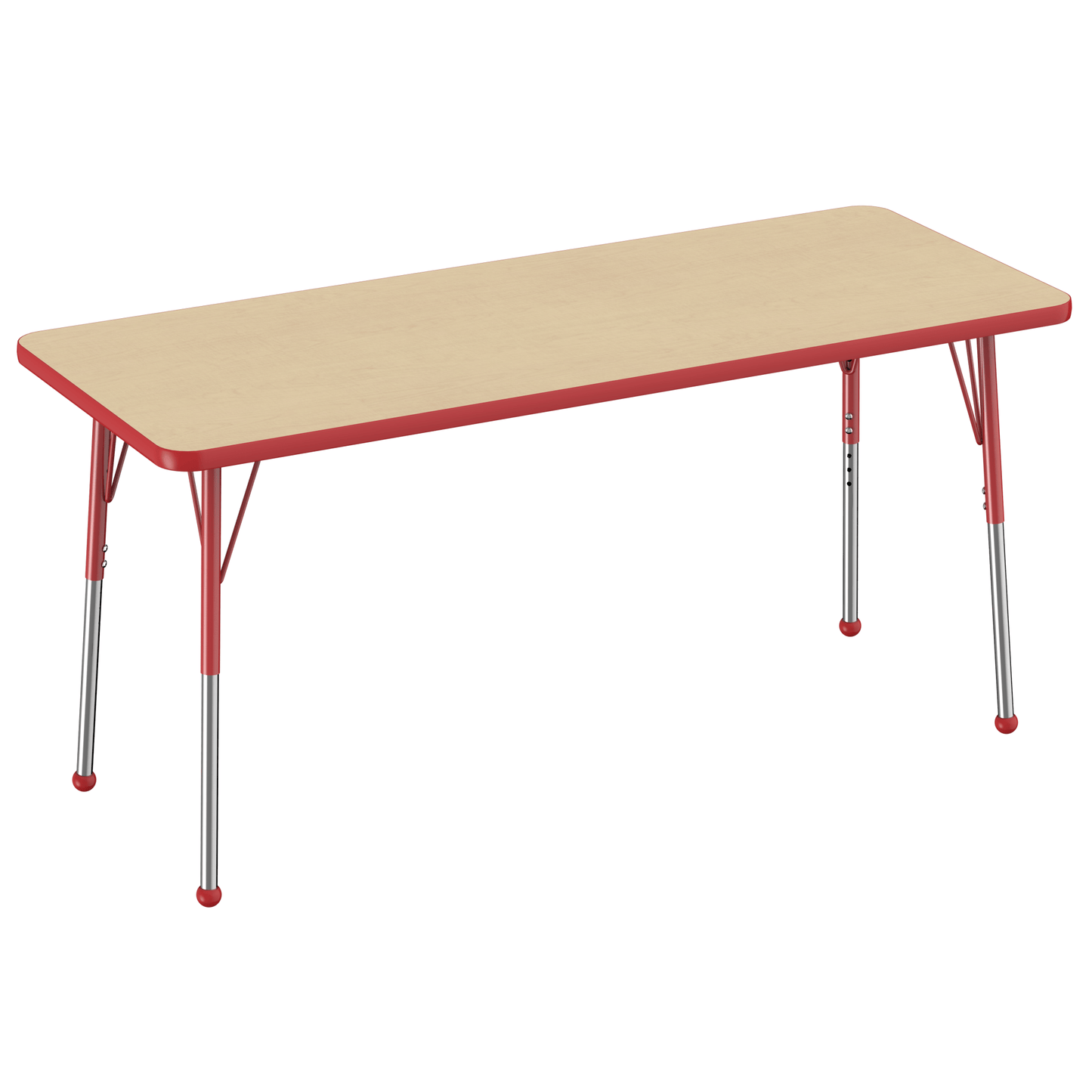 FDP 24" x 60" Rectangle T - Molding Activity Table with Adjustable Standard Ball Glide Legs (FDP - 10012 - XX) - SchoolOutlet