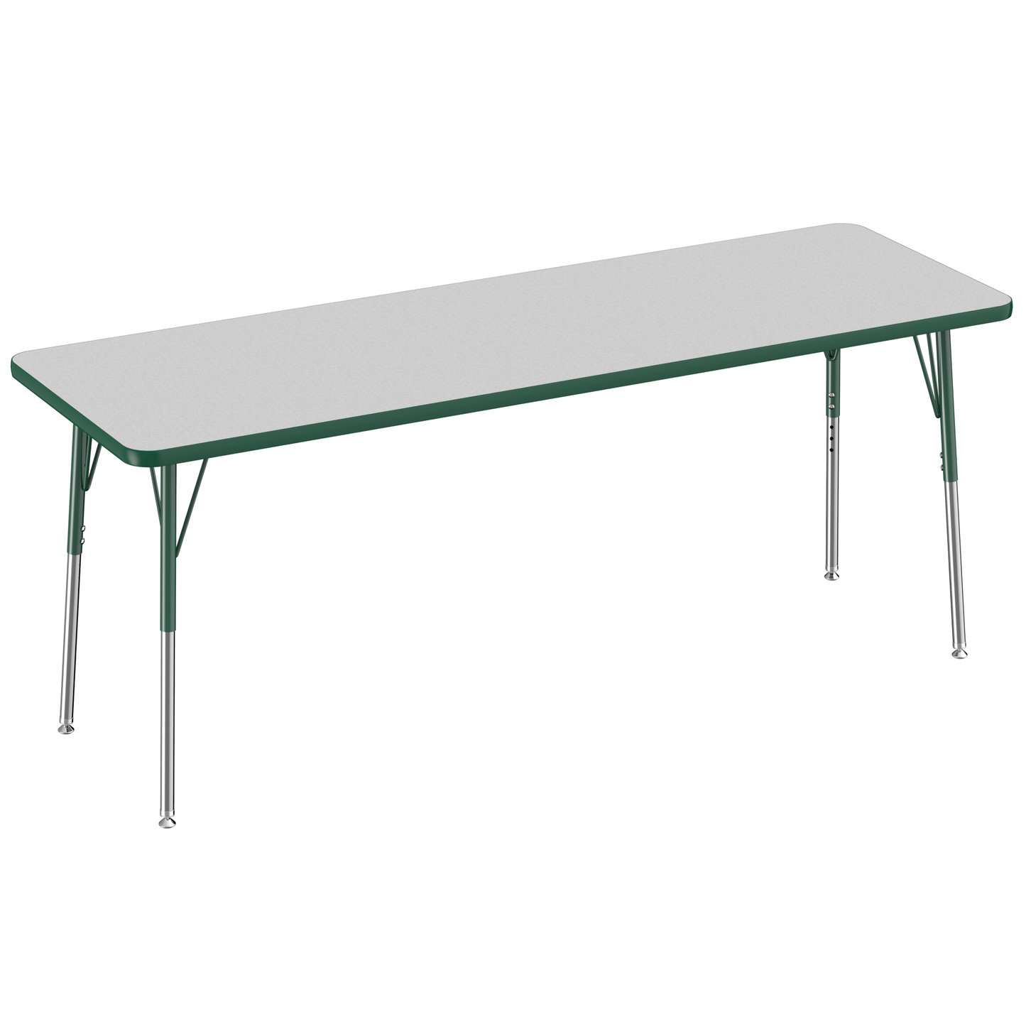 FDP 24" x 72" Rectangle T - Molding Activity Table with Adjustable Standard Swivel Glide Legs (FDP - 10015 - XX) - SchoolOutlet