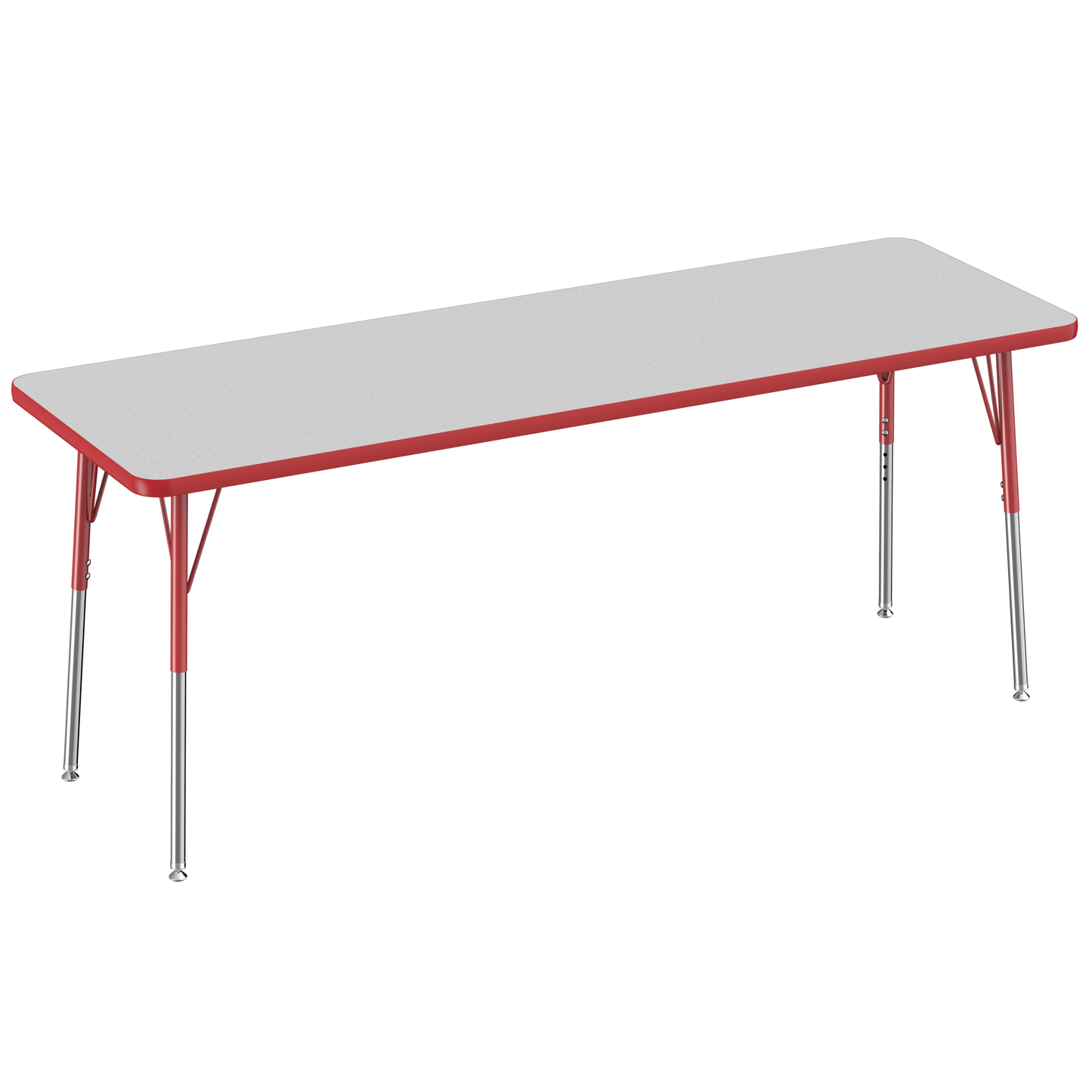 FDP 24" x 72" Rectangle T - Molding Activity Table with Adjustable Standard Swivel Glide Legs (FDP - 10015 - XX) - SchoolOutlet