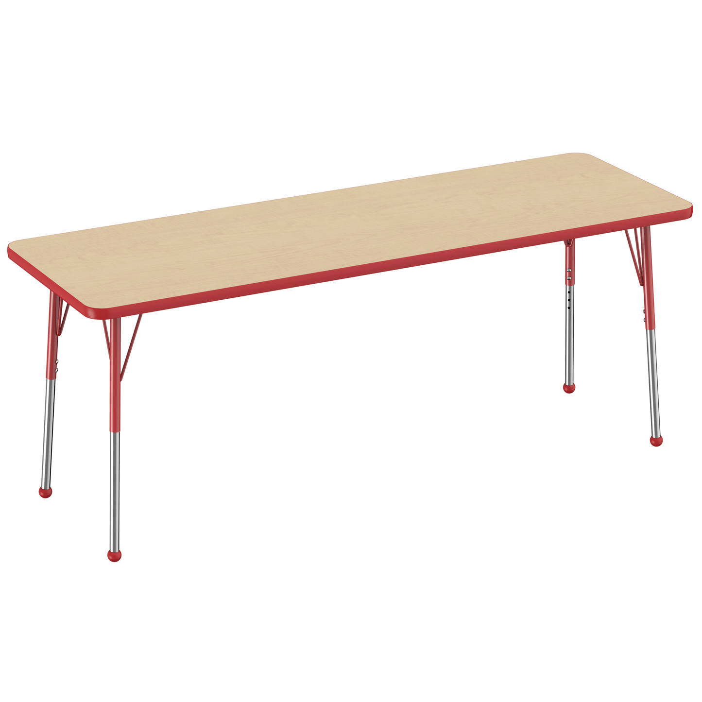 FDP 24" x 72" Rectangle T - Molding Activity Table with Adjustable Standard Ball Glide Legs (FDP - 10016 - XX) - SchoolOutlet