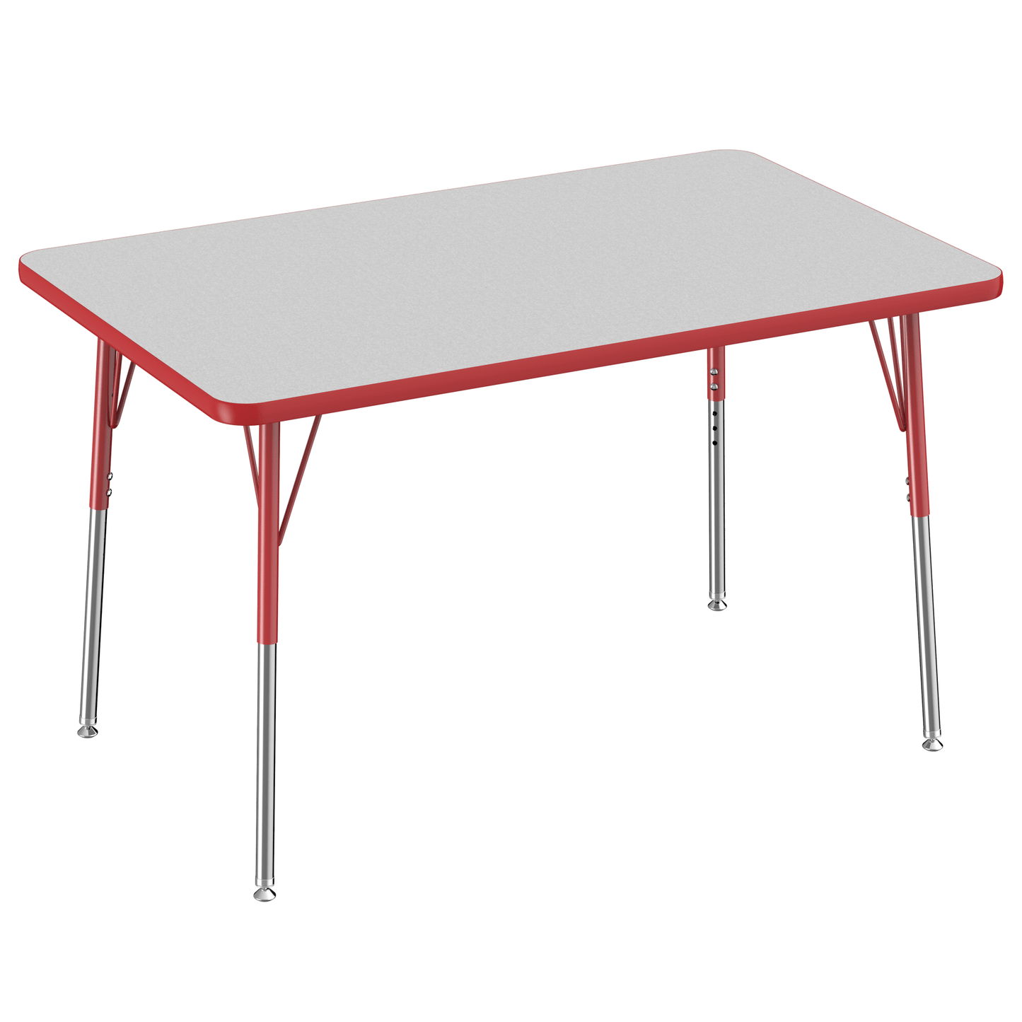 FDP 30" x 48" Rectangle T - Molding Activity Table with Adjustable Standard Swivel Glide Legs (FDP - 10019 - XX) - SchoolOutlet
