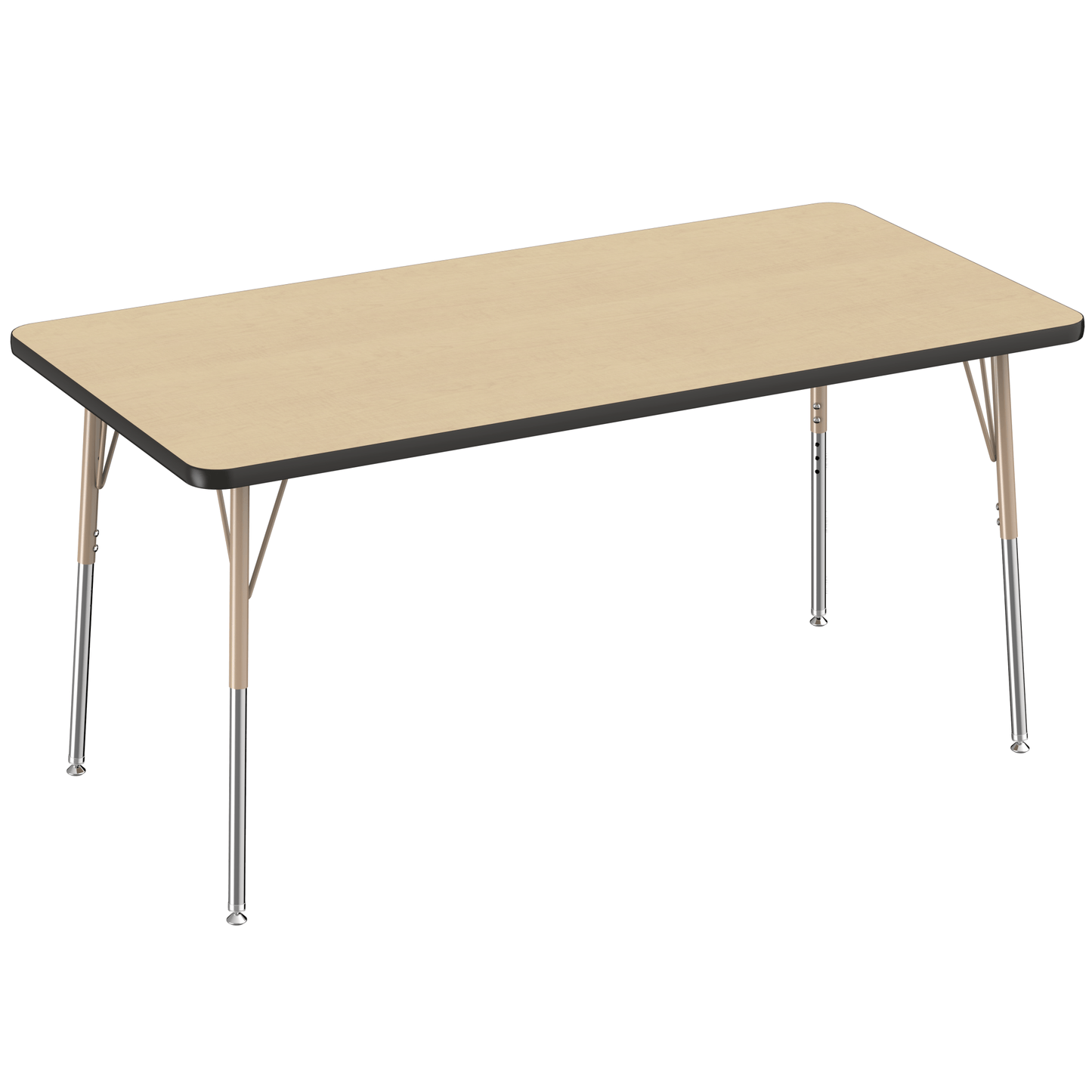 FDP 30" x 60" Rectangle T - Molding Activity Table with Adjustable Standard Swivel Glide Legs (FDP - 10023 - XX) - SchoolOutlet
