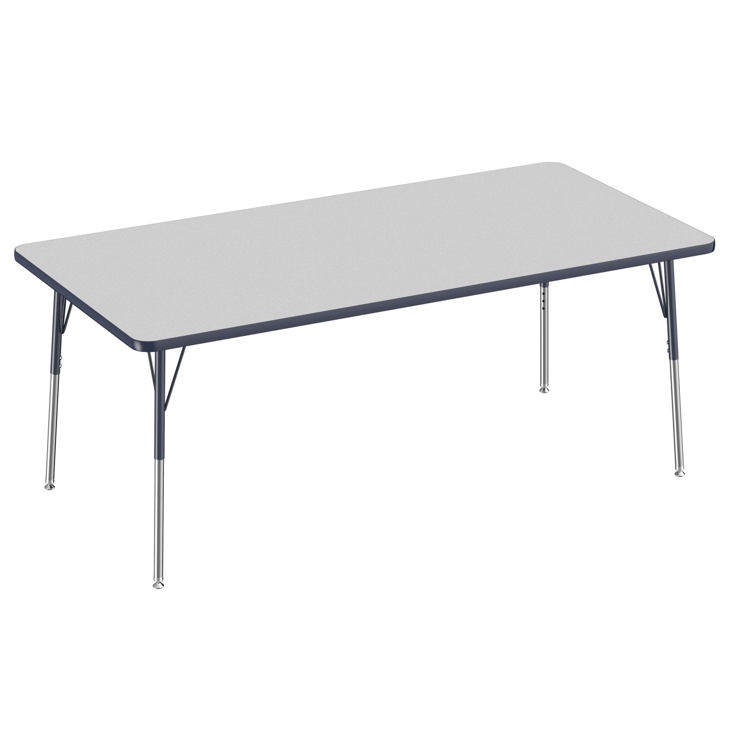 FDP 36" x 72" Rectangle T - Molding Activity Table with Adjustable Standard Swivel Glide Legs (FDP - 10035 - XX) - SchoolOutlet