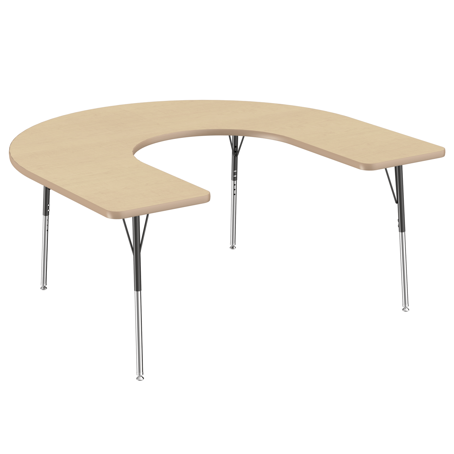 FDP 60" x 66" Horseshoe T - Molding Activity Table with Adjustable Standard Swivel Glide Legs (FDP - 10093 - XX) - SchoolOutlet