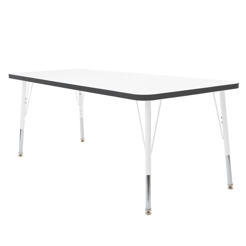 FDP 30" x 72" Rectangle Thermofused Activity Table with Adjustable Standard Swivel Glide Legs (FDP - 10116 - XX) - SchoolOutlet