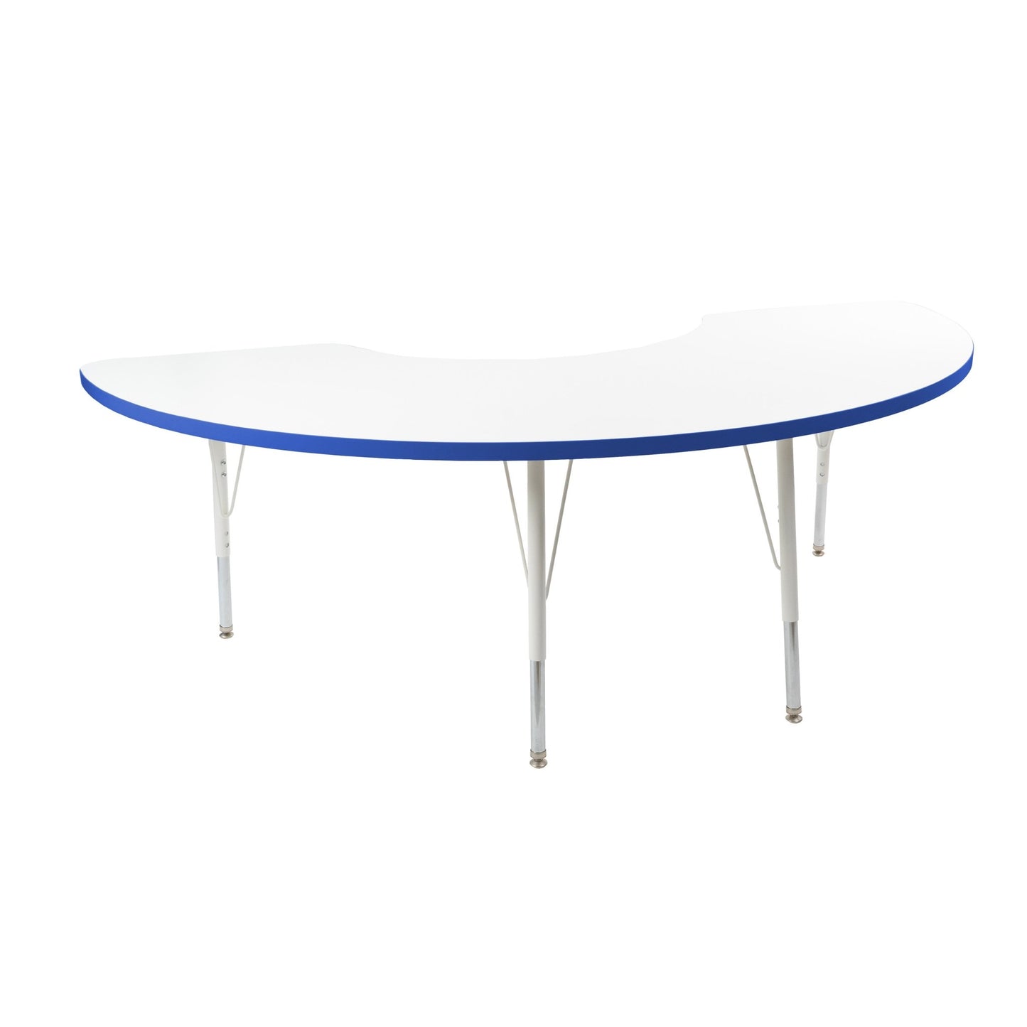 FDP 36" x 72" Half Moon Thermofused Activity Table with Adjustable Standard Swivel Glide Legs (FDP - 10129 - XX) - SchoolOutlet