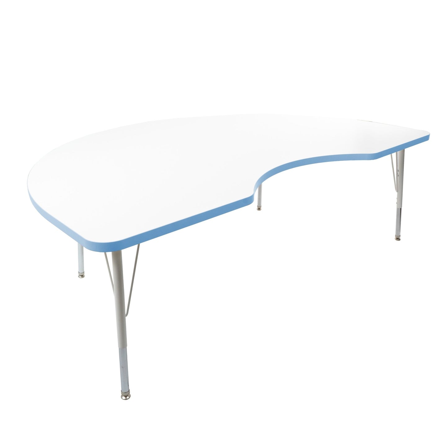 FDP 48" x 72" Kidney Thermofused Activity Table with Adjustable Standard Swivel Glide Legs (FDP - 10131 - XX) - SchoolOutlet