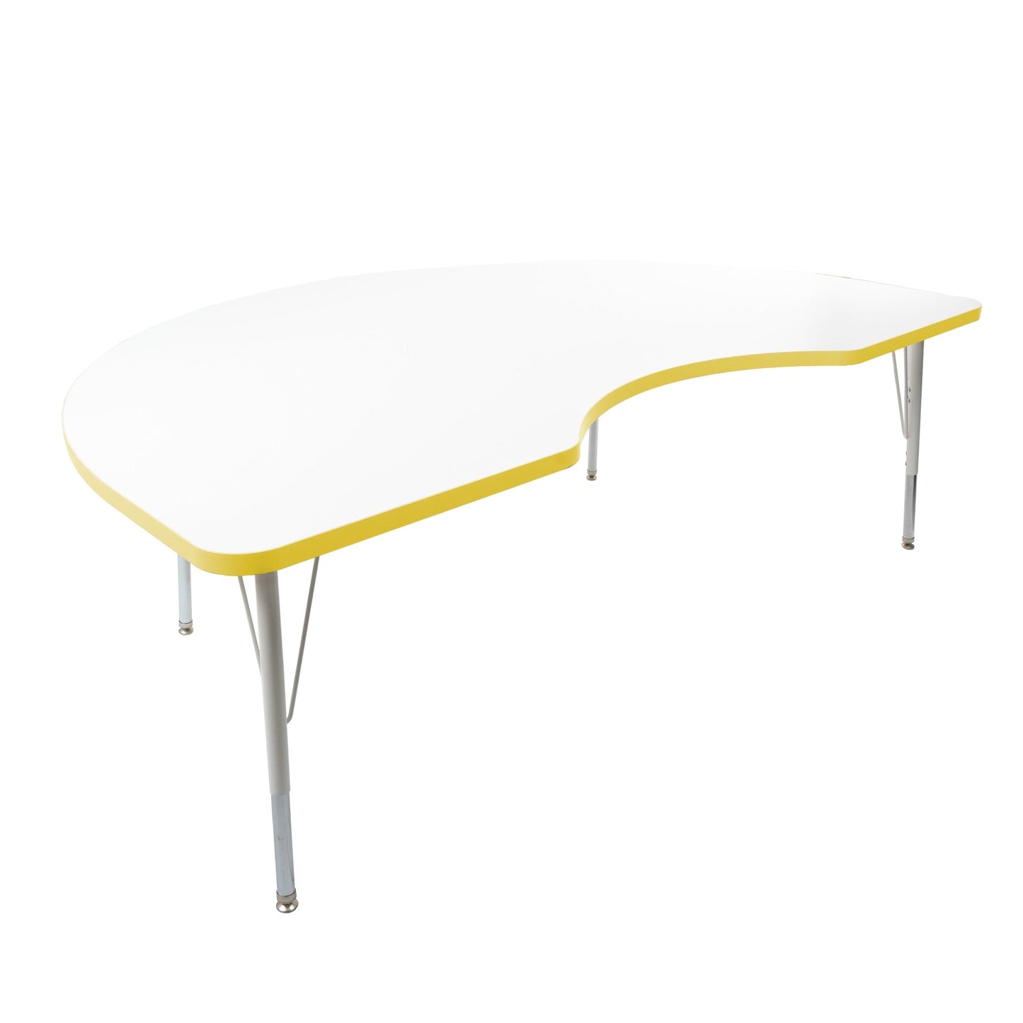 FDP 48" x 72" Kidney Thermofused Activity Table with Adjustable Standard Swivel Glide Legs (FDP - 10131 - XX) - SchoolOutlet