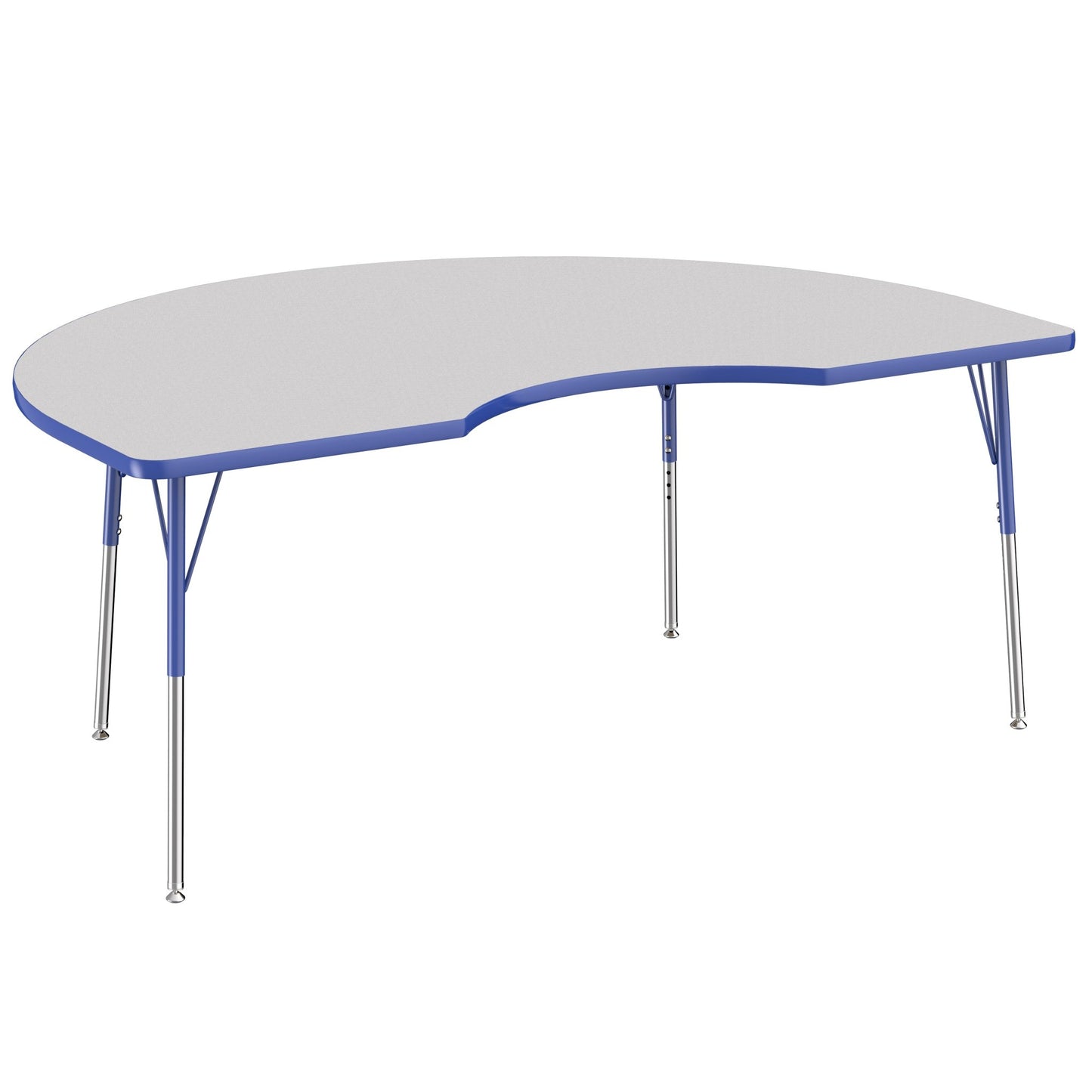 FDP 48" x 72" Kidney Thermofused Activity Table with Adjustable Standard Swivel Glide Legs (FDP - 10131 - XX) - SchoolOutlet