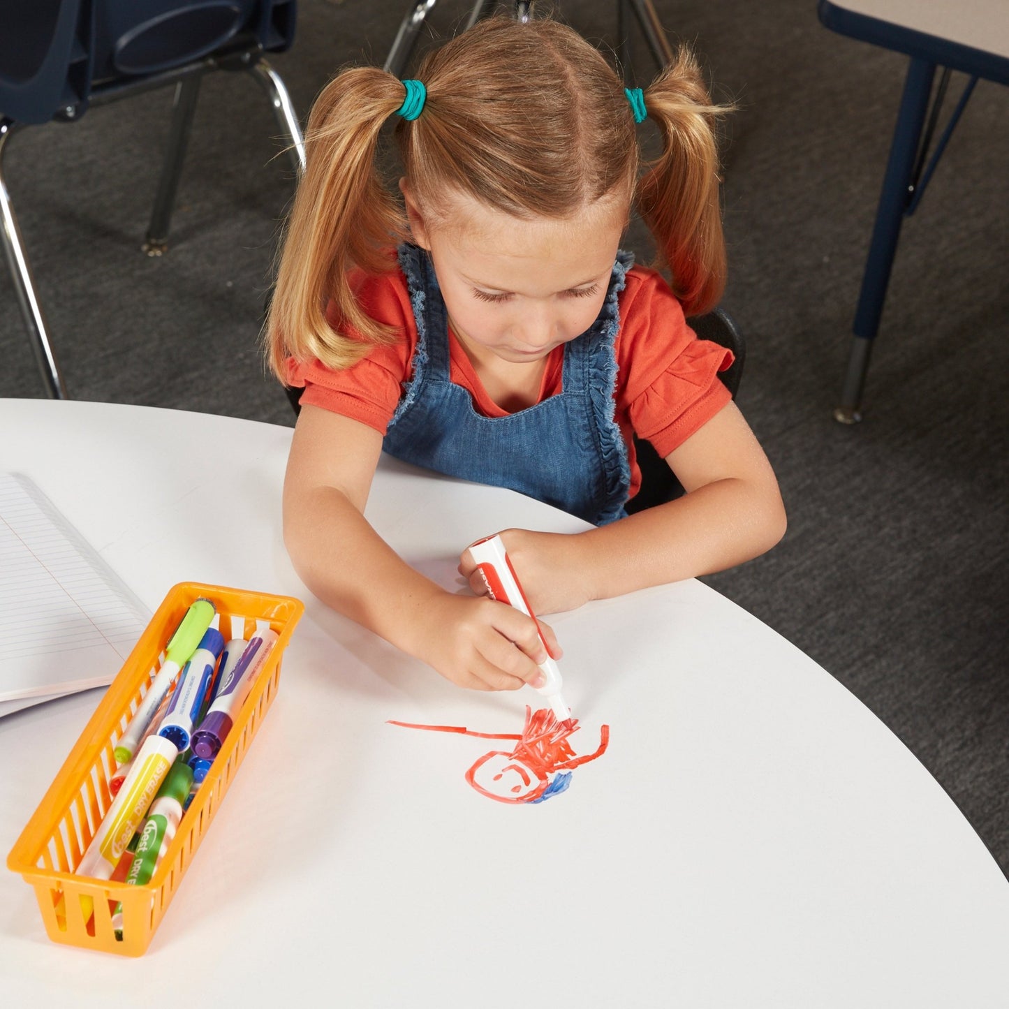 FDP 36" Round Dry - Erase Activity Table with Adjustable Chunky Legs (FDP - 10194 - XX) - SchoolOutlet