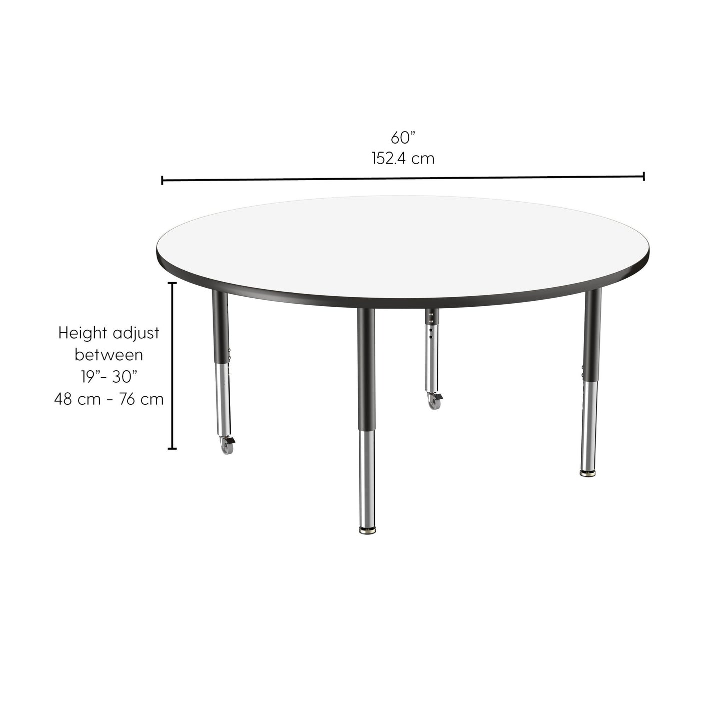 FDP 60" Round Dry - Erase Activity Table with Adjustable Super Legs (FDP - 10203 - XX) - SchoolOutlet