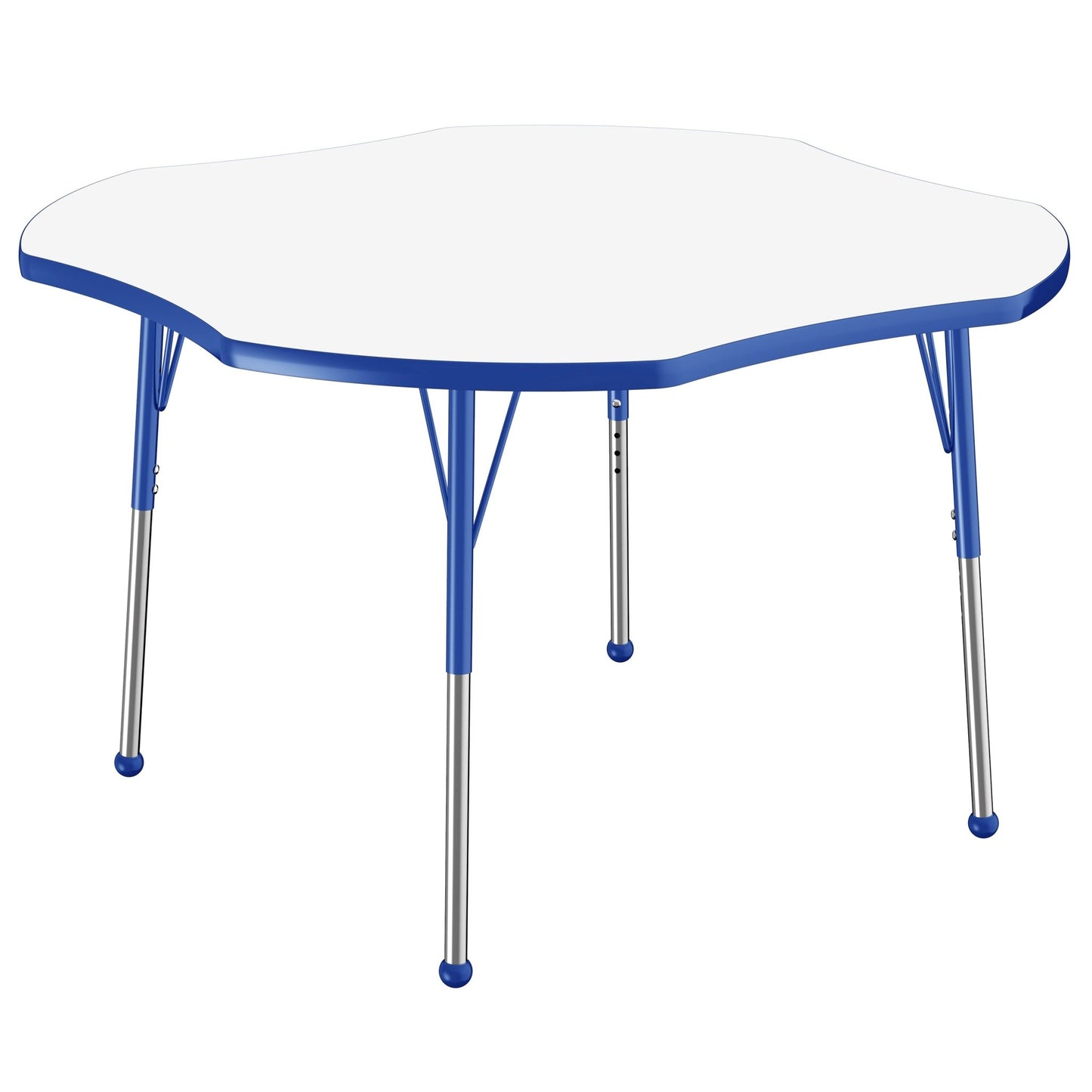 FDP 48" x 48" Clover Dry - Erase Activity Table with Adjustable Standard Ball Glide Legs (FDP - 10234 - XX) - SchoolOutlet
