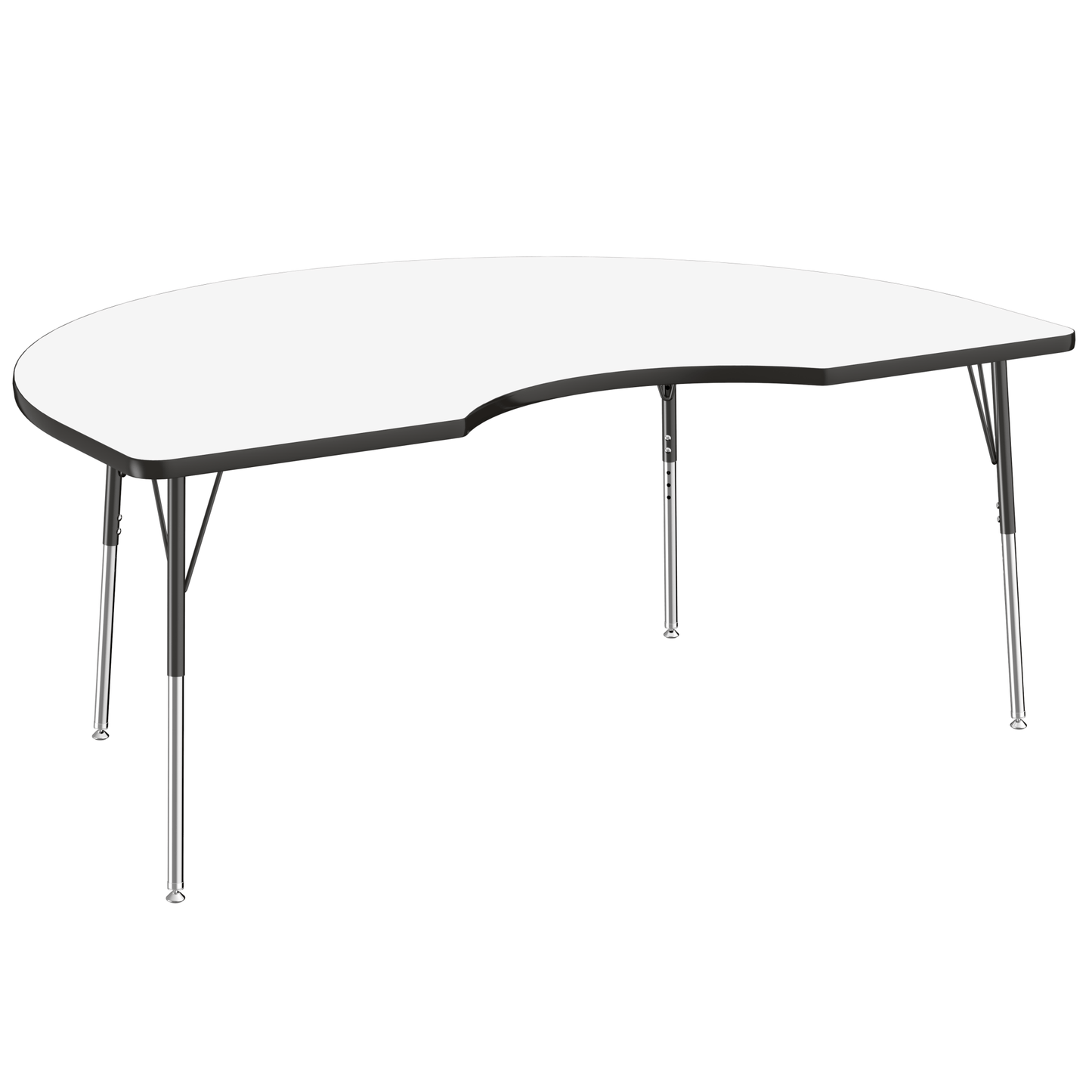 FDP 48" x 72" Kidney Dry - Erase Activity Table with Adjustable Standard Swivel Glide Legs (FDP - 10237 - XX) - SchoolOutlet