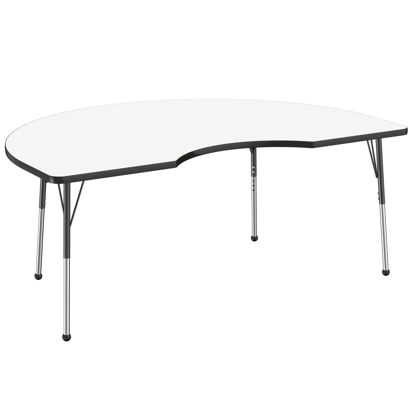FDP 48" x 72" Kidney Dry - Erase Activity Table with Adjustable Standard Ball Glide Legs (FDP - 10238 - XX) - SchoolOutlet