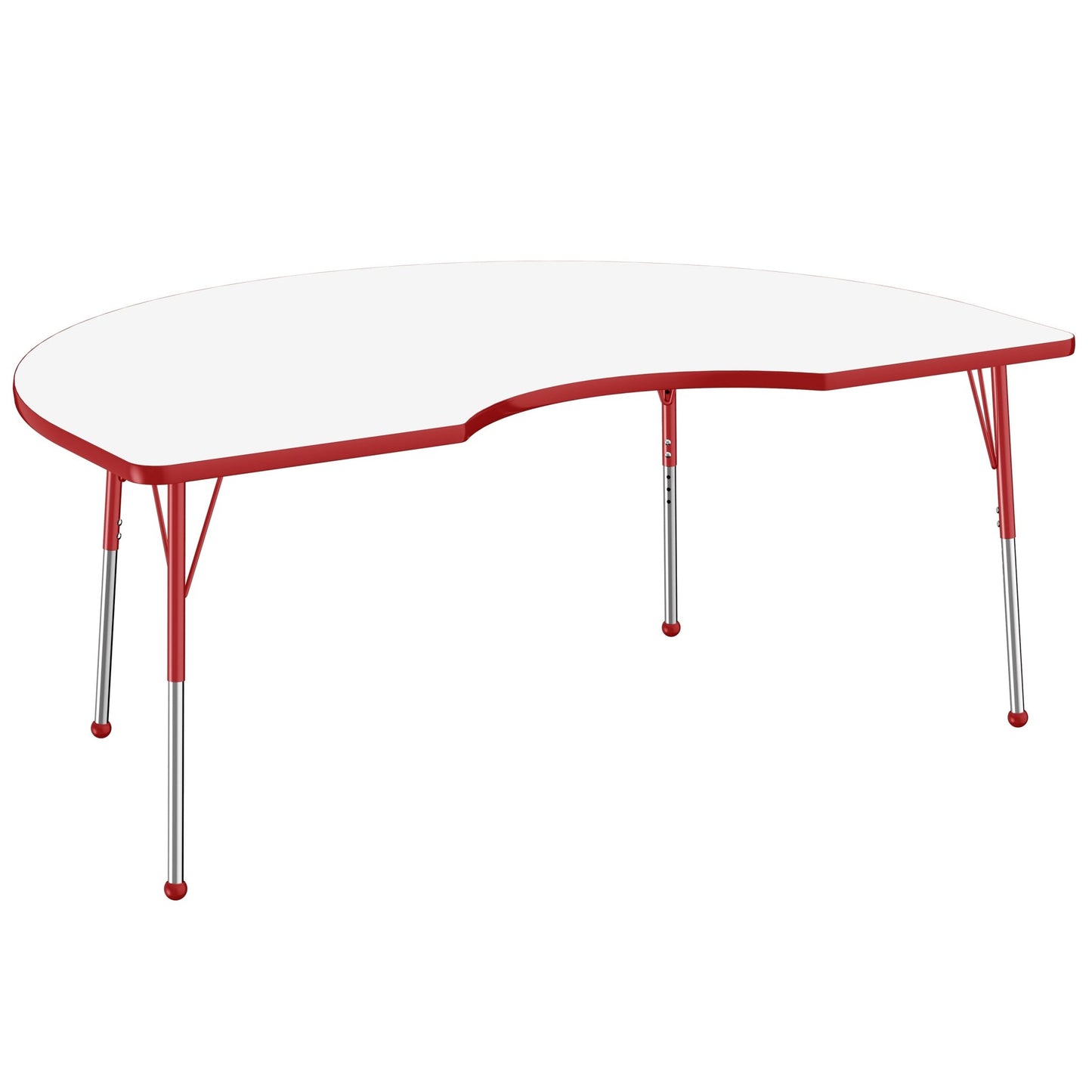 FDP 48" x 72" Kidney Dry - Erase Activity Table with Adjustable Standard Ball Glide Legs (FDP - 10238 - XX) - SchoolOutlet