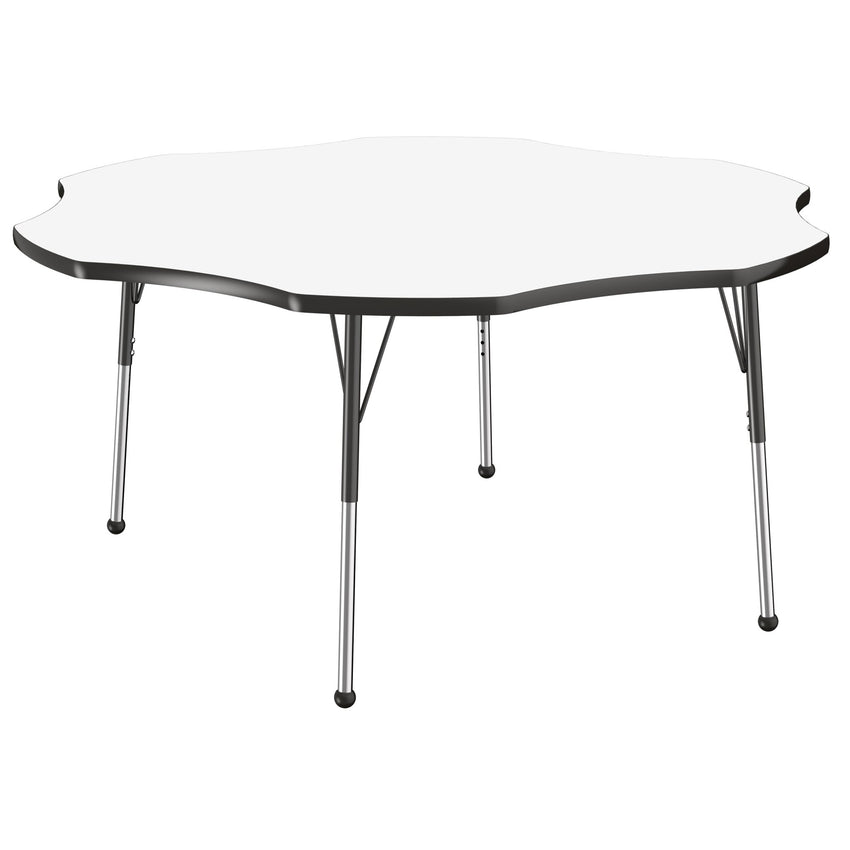 FDP 60" x 60" Flower Dry - Erase Activity Table with Adjustable Standard Ball Glide Legs (FDP - 10242 - XX) - SchoolOutlet