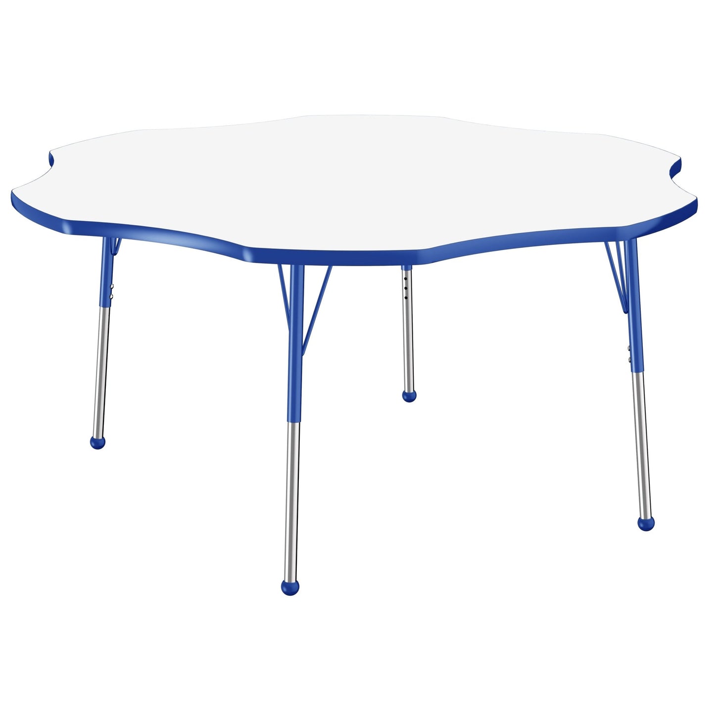 FDP 60" x 60" Flower Dry - Erase Activity Table with Adjustable Standard Ball Glide Legs (FDP - 10242 - XX) - SchoolOutlet