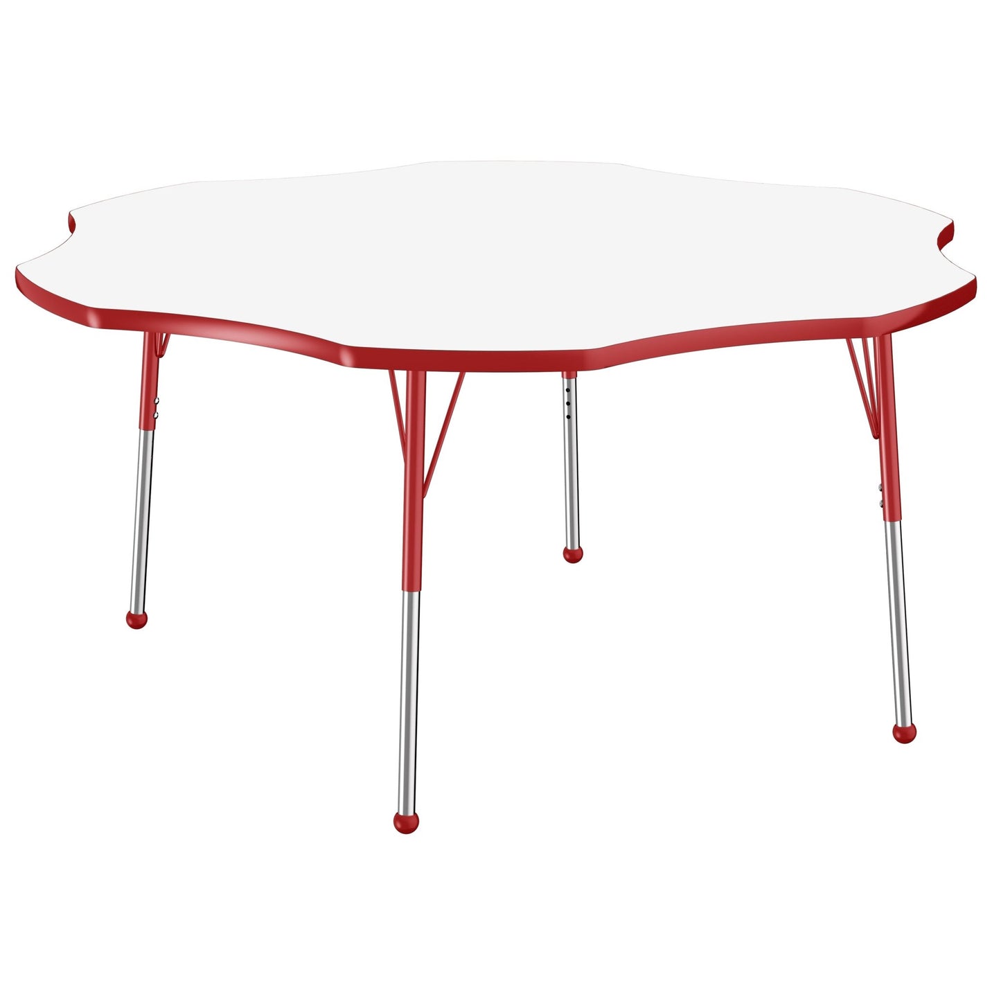 FDP 60" x 60" Flower Dry - Erase Activity Table with Adjustable Standard Ball Glide Legs (FDP - 10242 - XX) - SchoolOutlet
