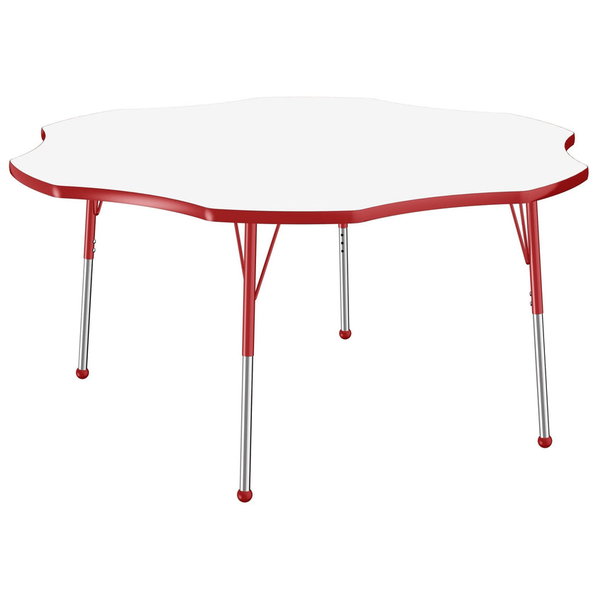 FDP 60" x 60" Flower Dry - Erase Activity Table with Adjustable Standard Ball Glide Legs (FDP - 10242 - XX) - SchoolOutlet
