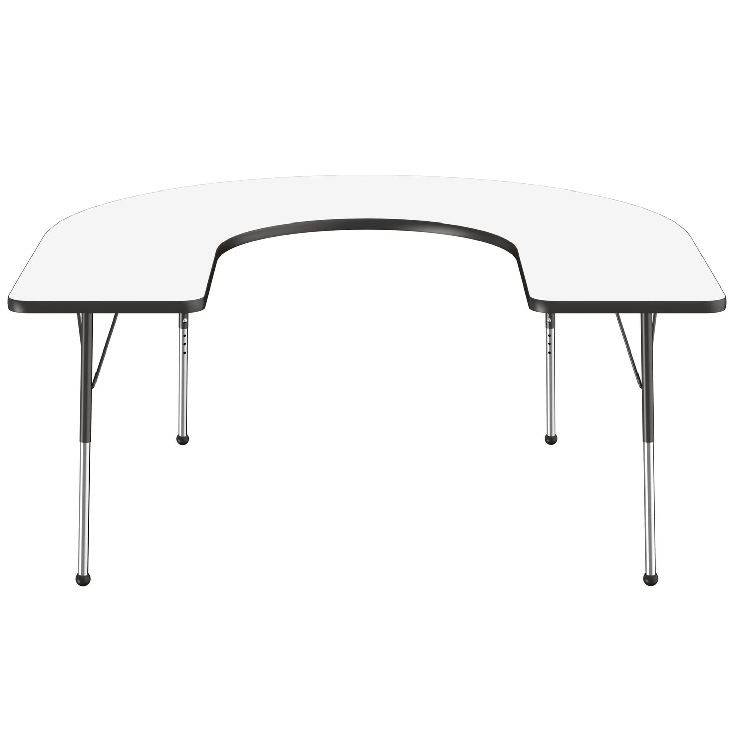 FDP 60" x 66" Horseshoe Dry - Erase Activity Table with Adjustable Standard Ball Glide Legs (FDP - 10246 - XX) - SchoolOutlet
